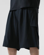 C3/ S25-C03-S Relaxed Fit Suit Shorts (Black)
