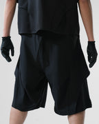 C3/ S25-C03-S Relaxed Fit Suit Shorts (Black)