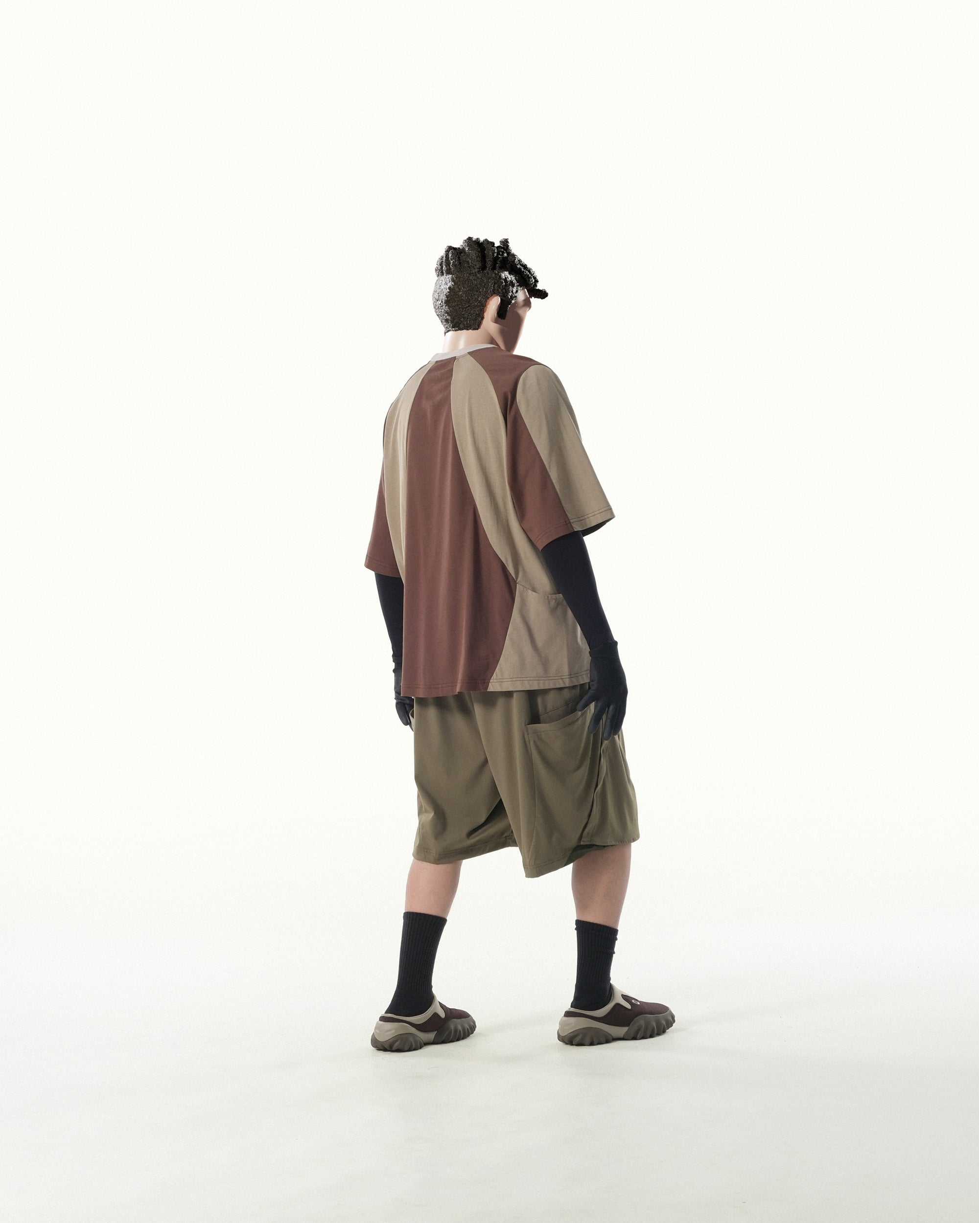 C1/ S25-C01-T2 Three combo T-shirt (Brown)