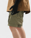 S24 / C-02-S  ROAM Curved Shorts (Khaki Green)
