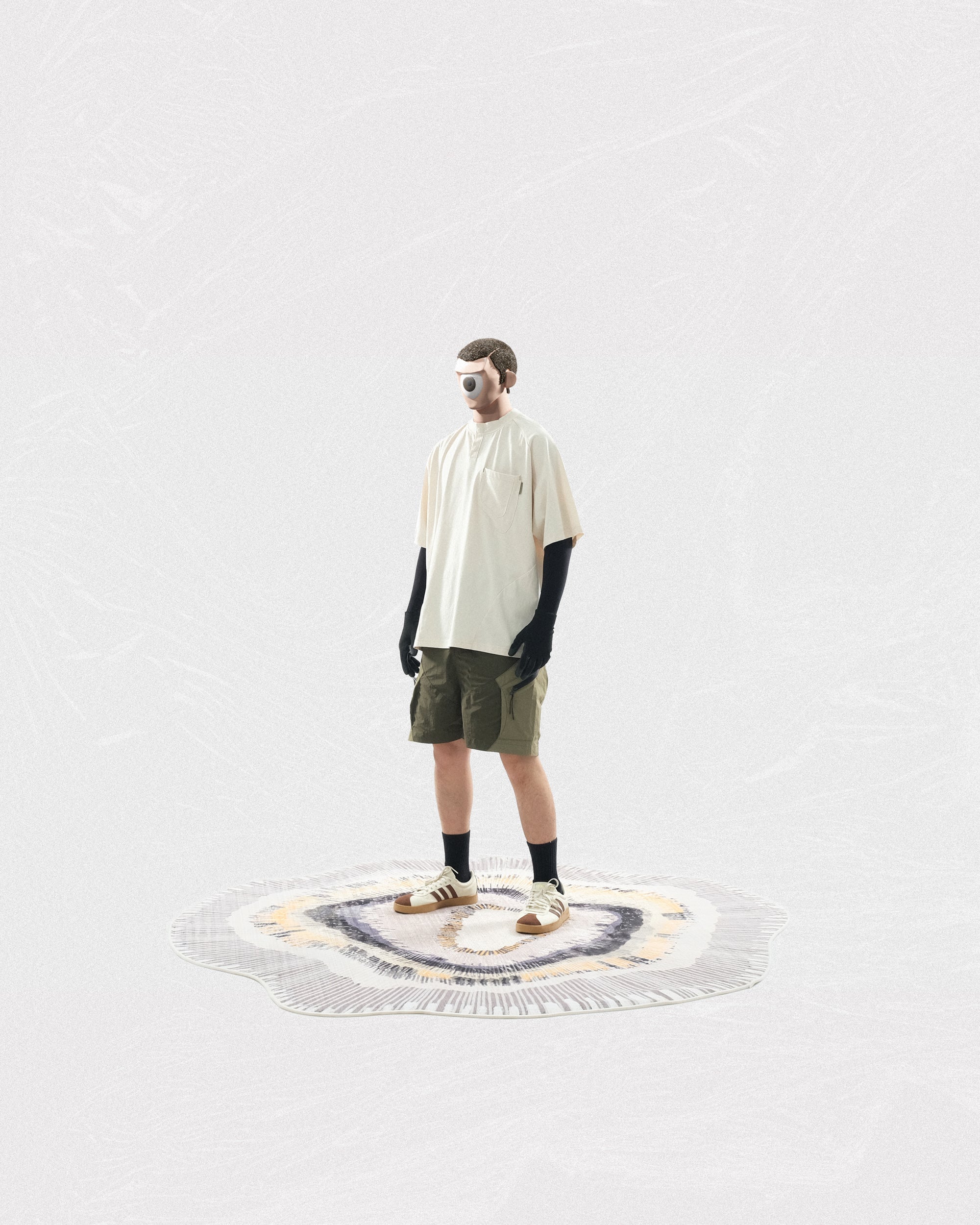 S24  / C-02-T2   ROAM Henry Collar T-shirt  (Stone Khaki)