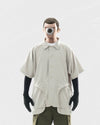 S24  / C-02-ST  ROAM Curved Bowling Shirt  (Stone Khaki)