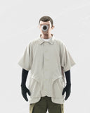 S24  / C-02-ST  ROAM Curved Bowling Shirt  (Stone Khaki)