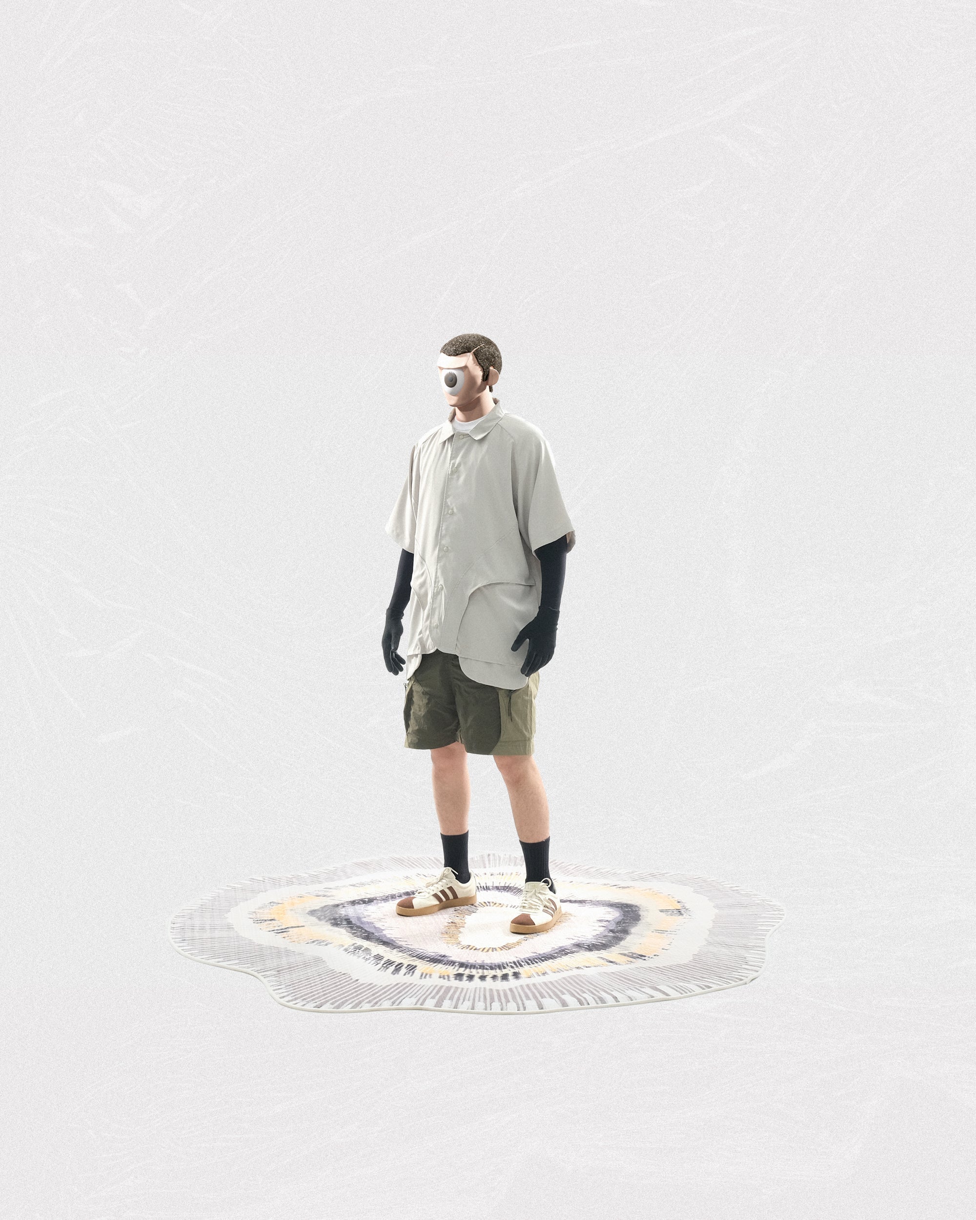 S24  / C-02-ST  ROAM Curved Bowling Shirt  (Stone Khaki)