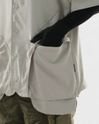 S24  / C-02-ST  ROAM Curved Bowling Shirt  (Stone Khaki)