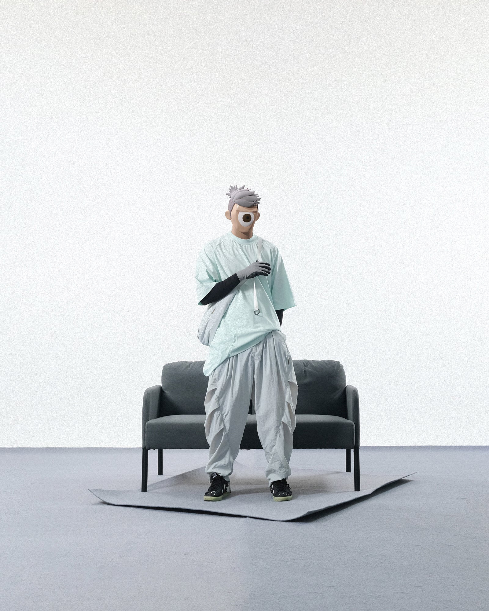 S24 / C-01B  TYPE OF SCALE Crossbody Bag (Bright Grey)