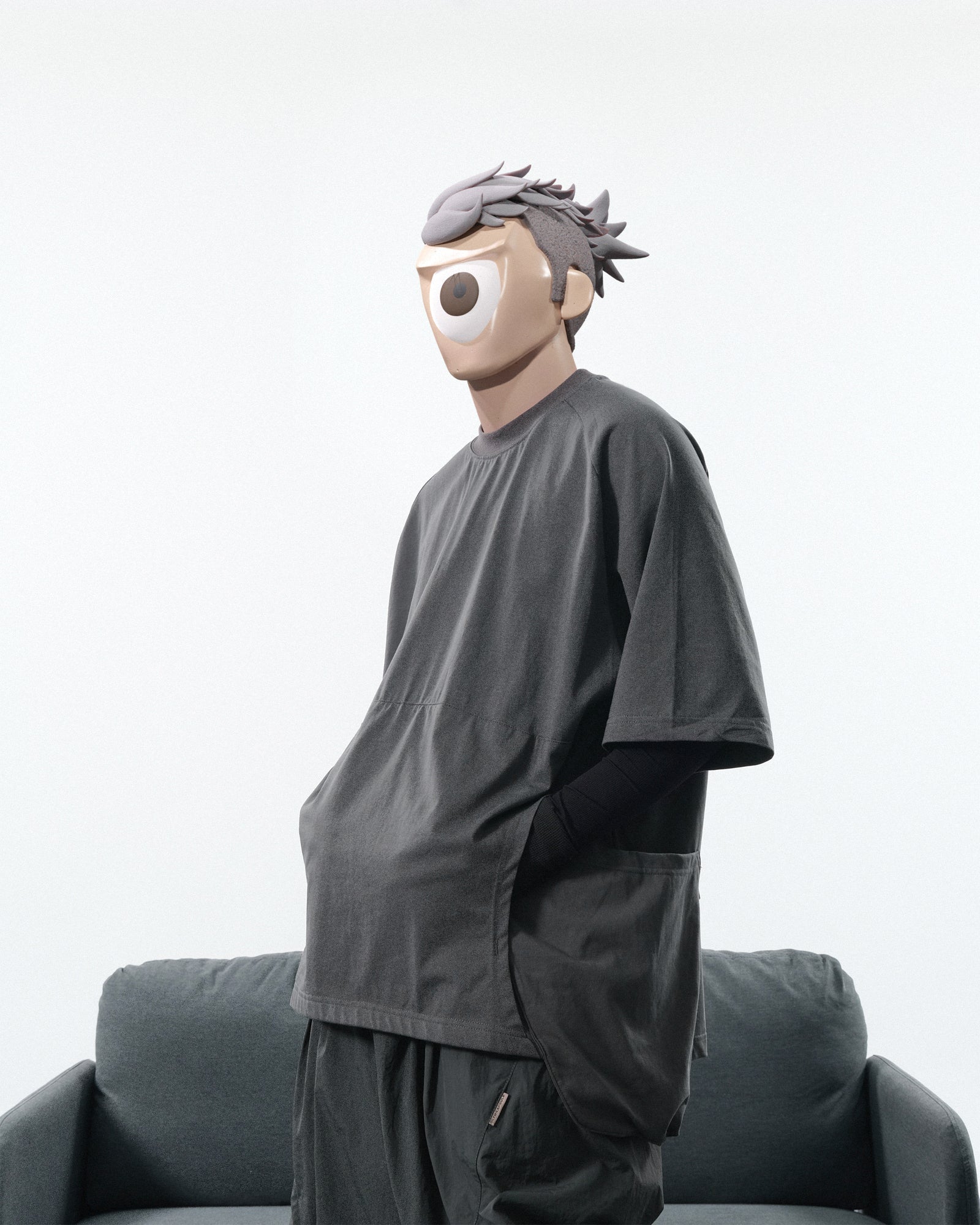 S24  / C-01T  TYPE OF SCALE Curve T-shirt  (Shadow Grey)