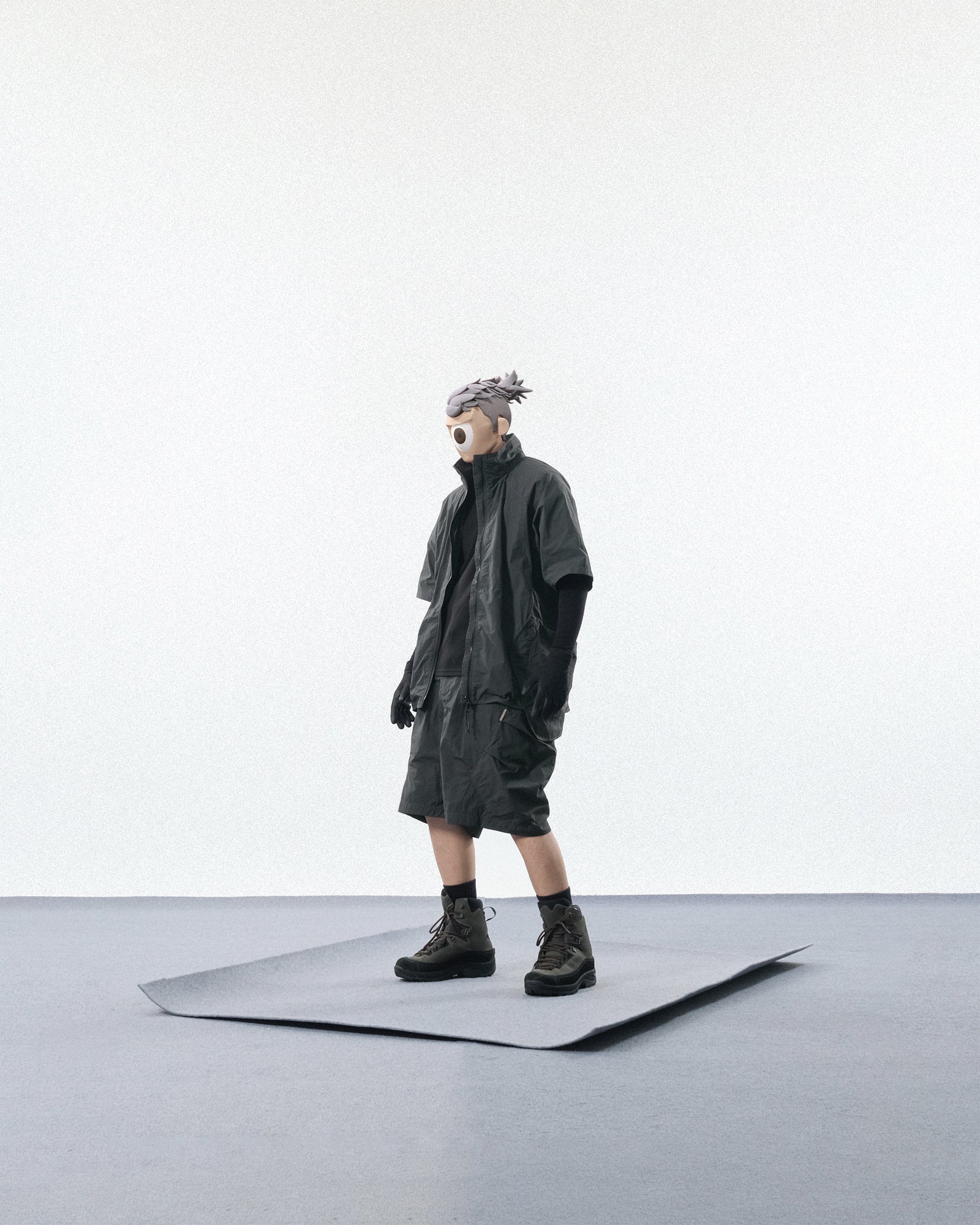 S24  / C-01ST  TYPE OF SCALE Zip Shirt  (Shadow Grey)