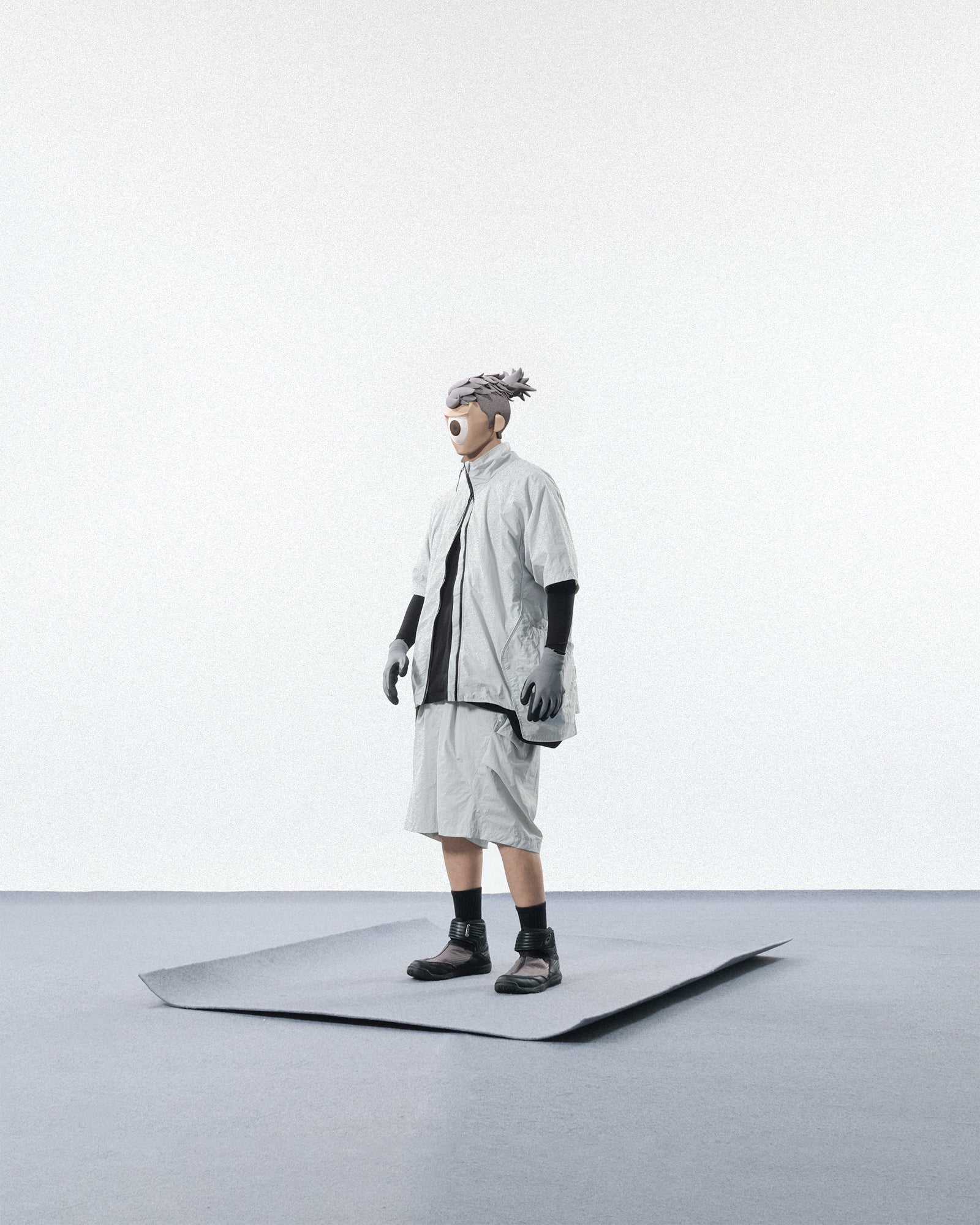 S24  / C-01ST  TYPE OF SCALE Zip Shirt  (Bright Grey)