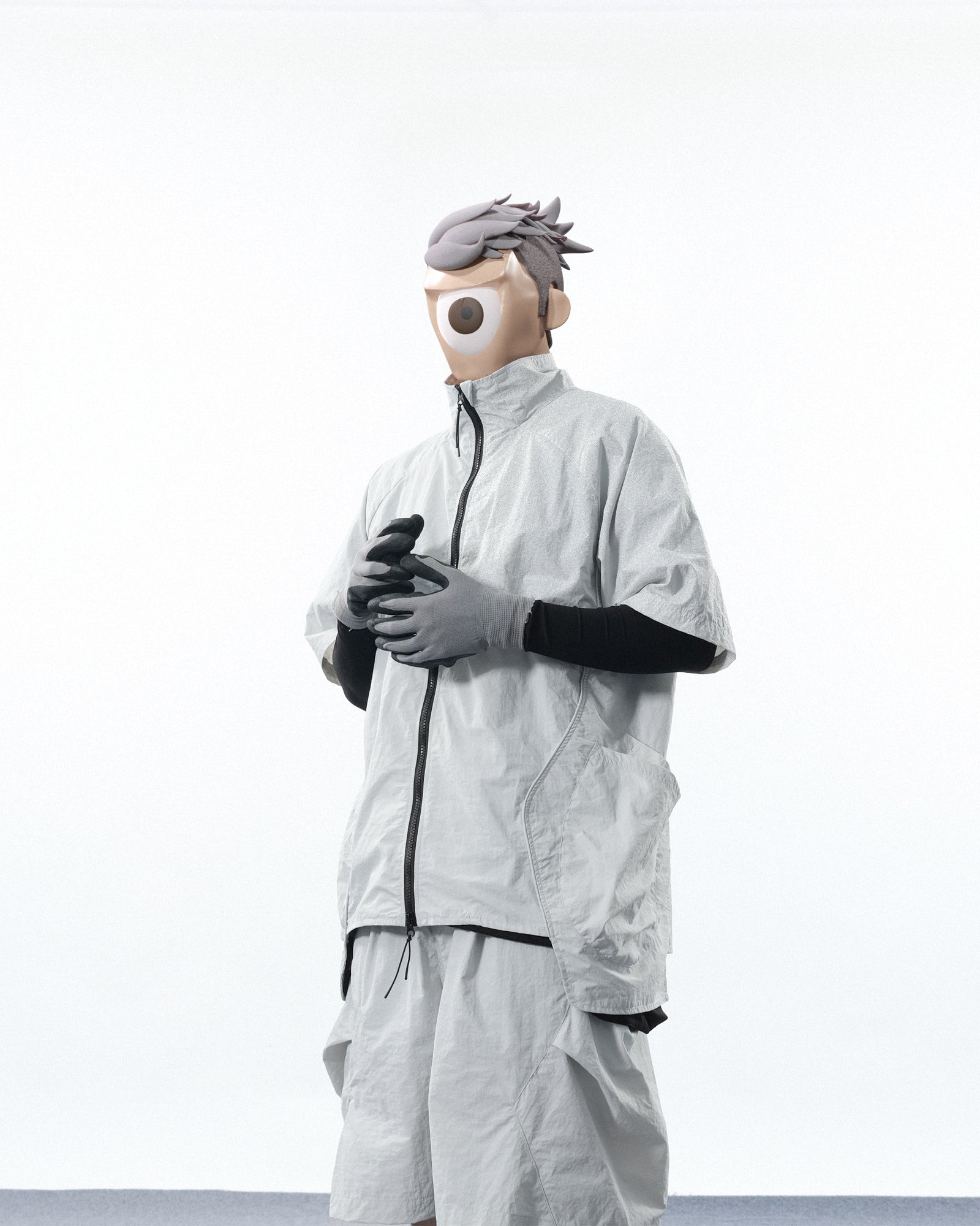 S24  / C-01ST  TYPE OF SCALE Zip Shirt  (Bright Grey)