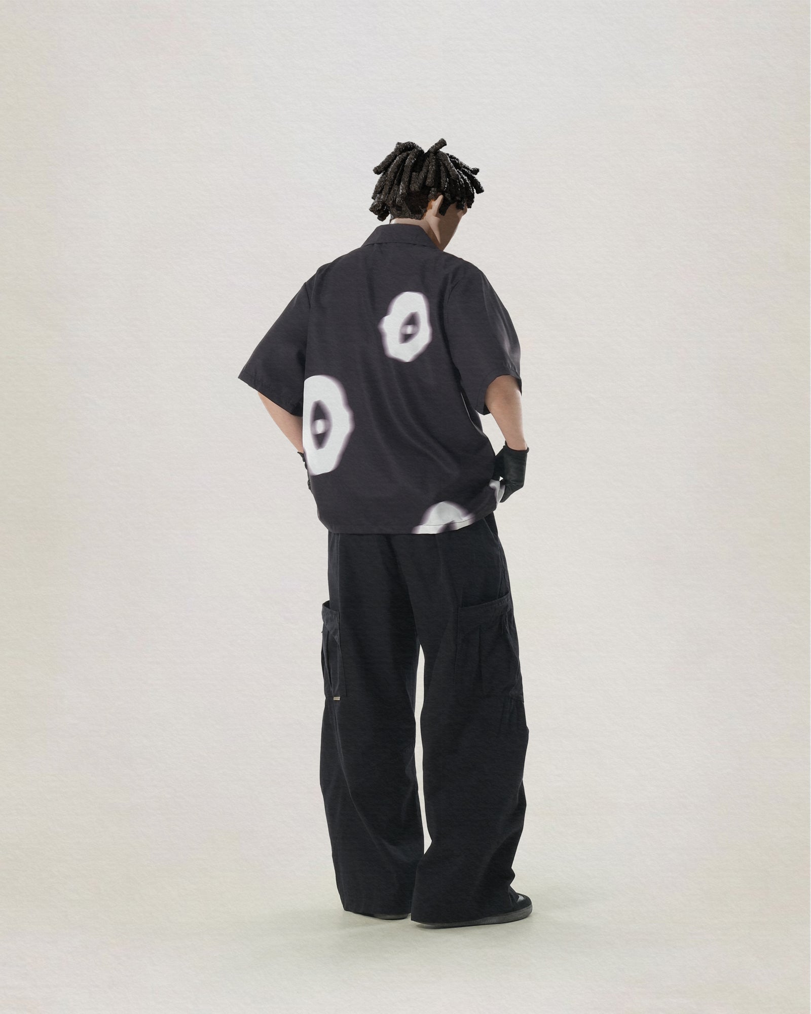 C2/ S25-C02-ST Floating mark shirt (Black)