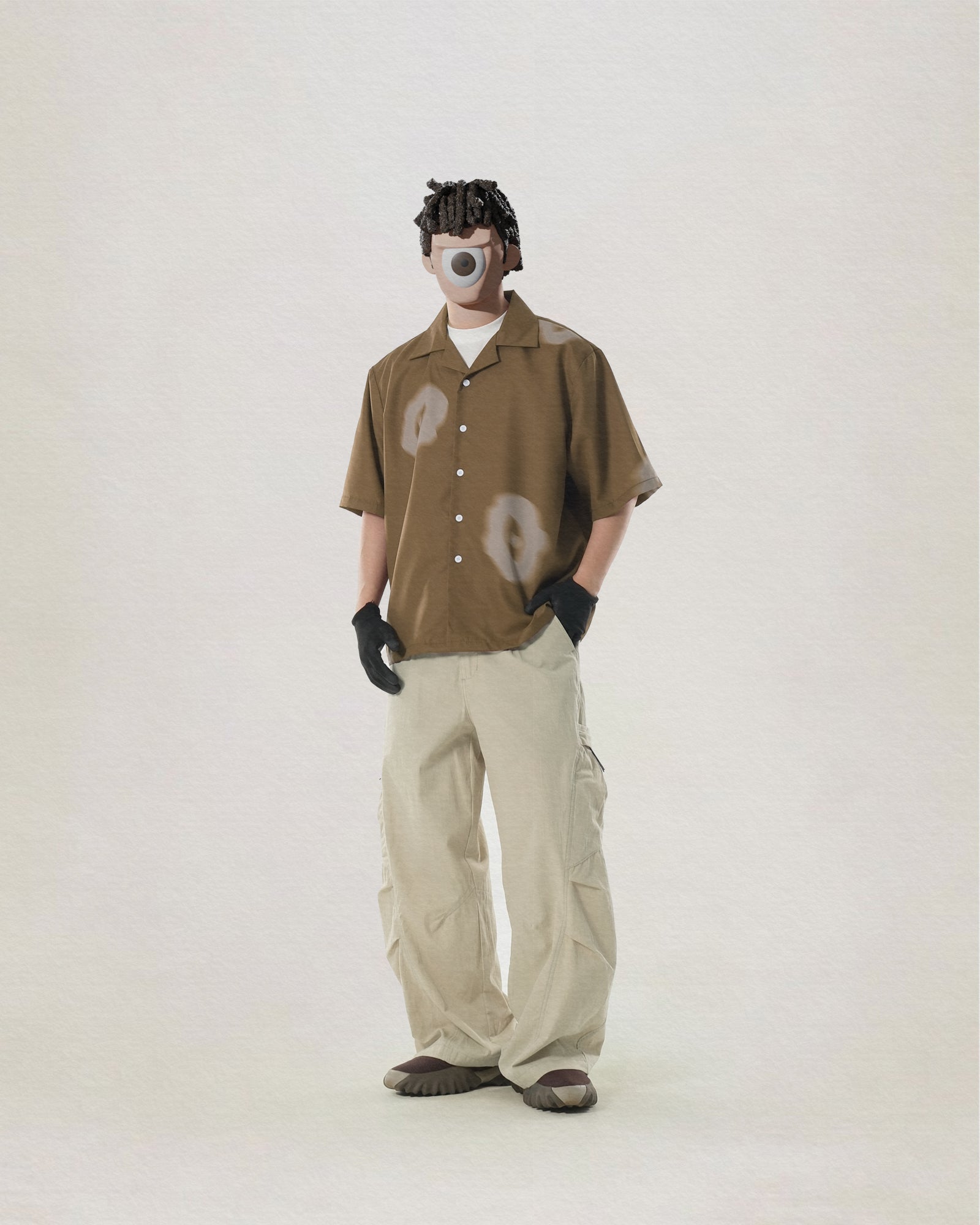 C2/ S25-C02-ST Floating mark shirt (Brown)
