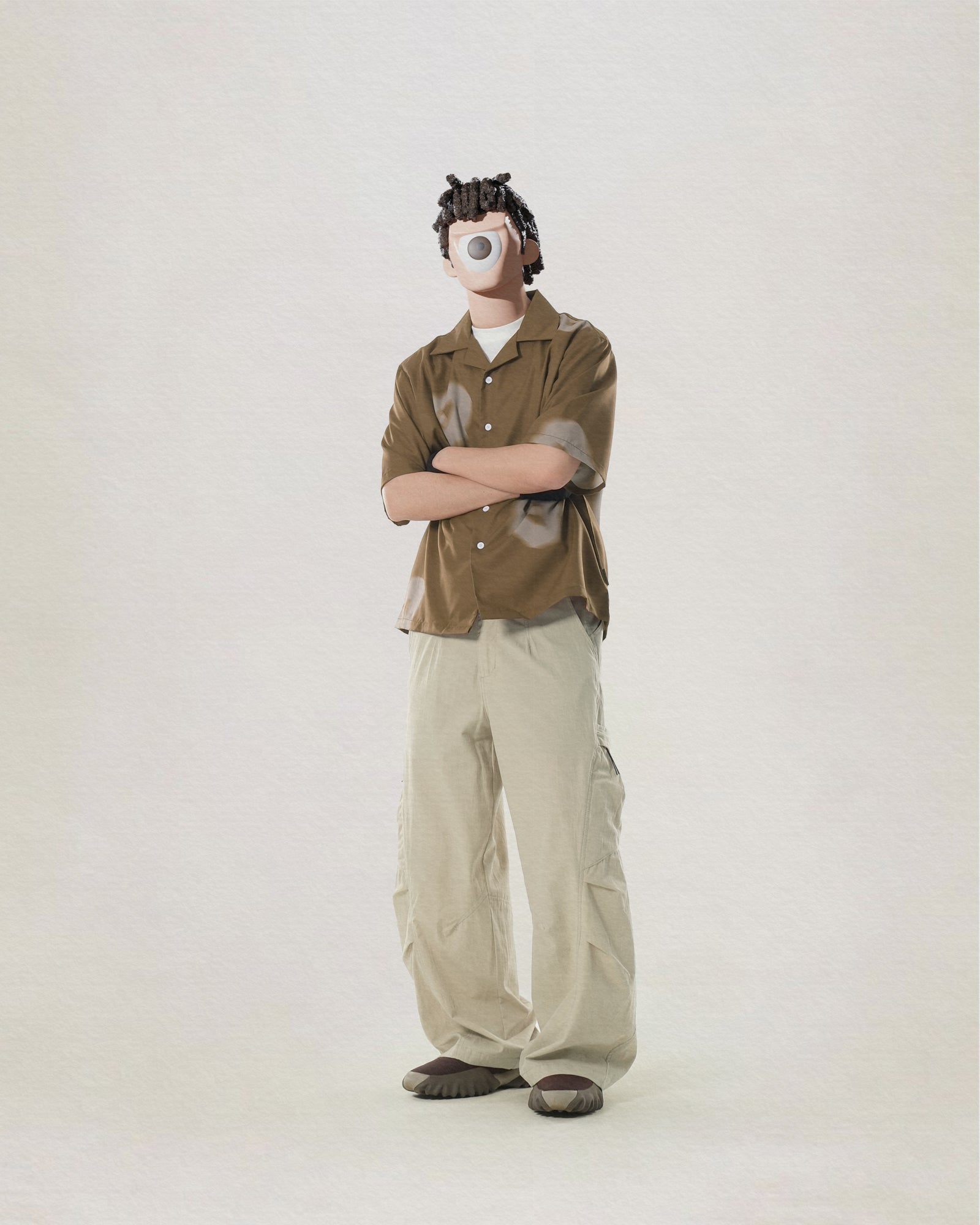 C2/ S25-C02-ST Floating mark shirt (Brown)