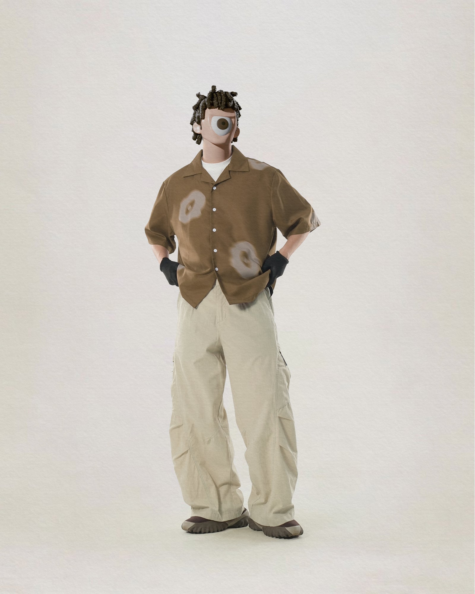 C2/ S25-C02-ST Floating mark shirt (Brown)