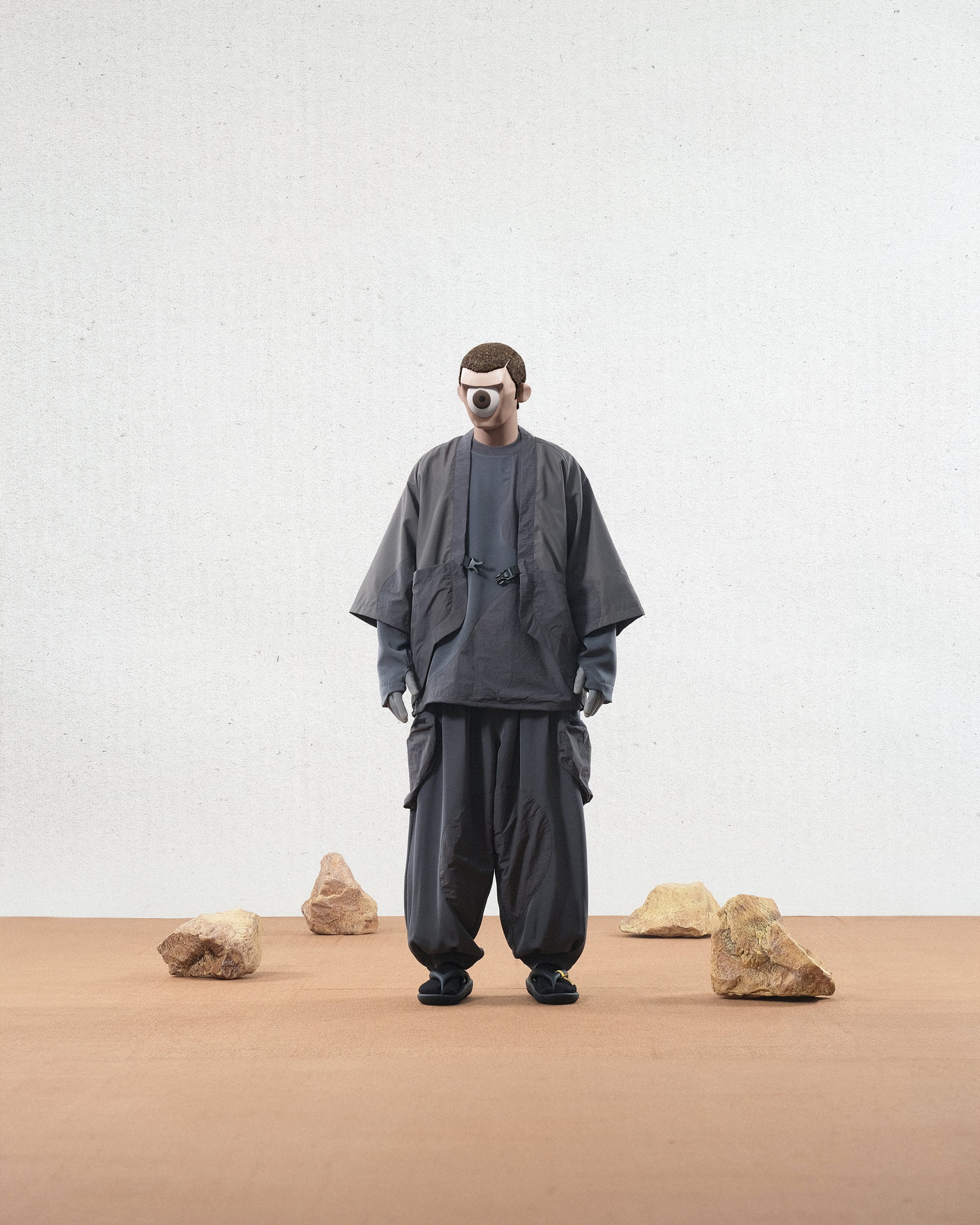 Capsule 03 / CST-125  Psammite Kimono Jacket  (Dark Grey)