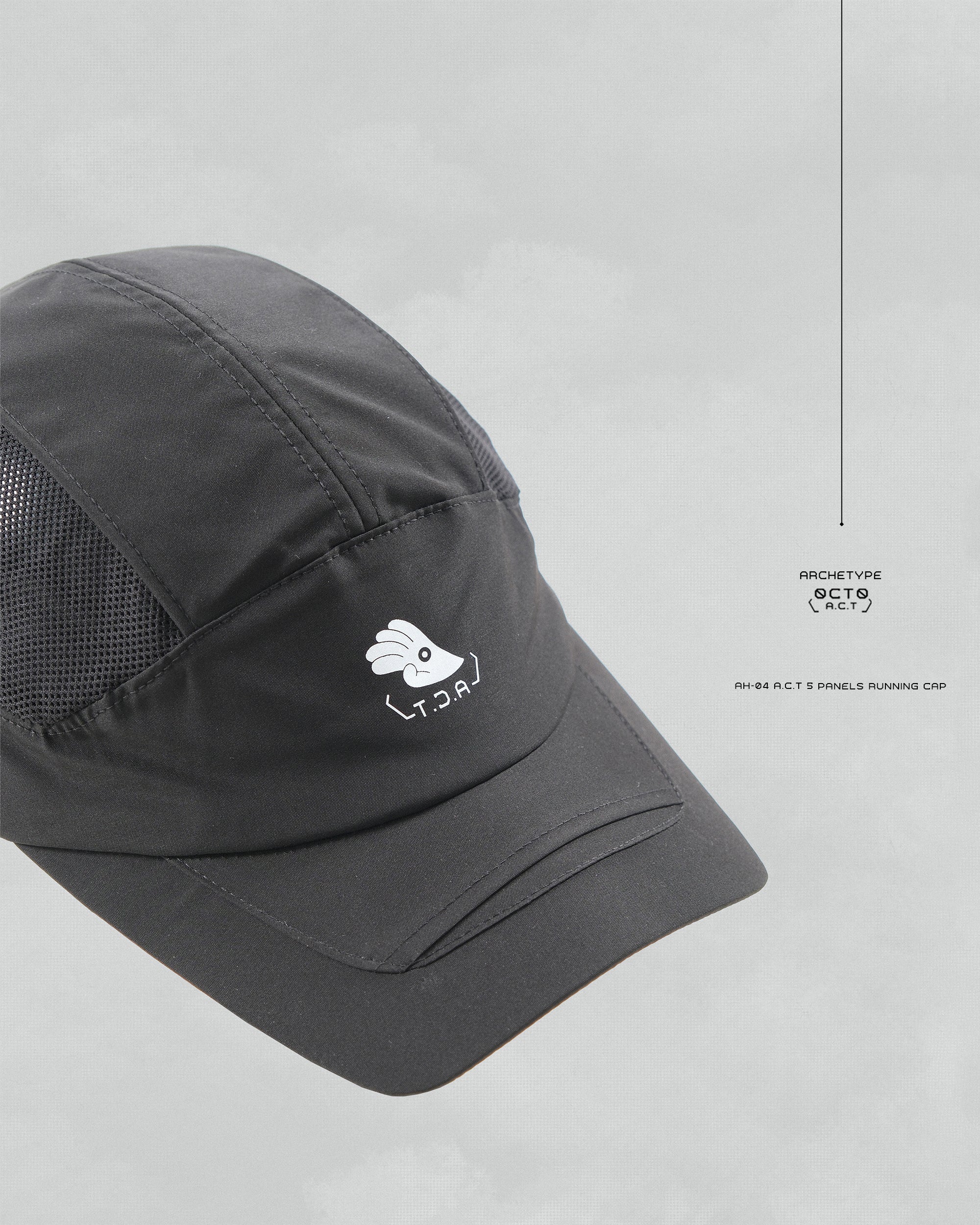 S24 / AH-04  A.C.T 5 Panels Running Cap (Black)