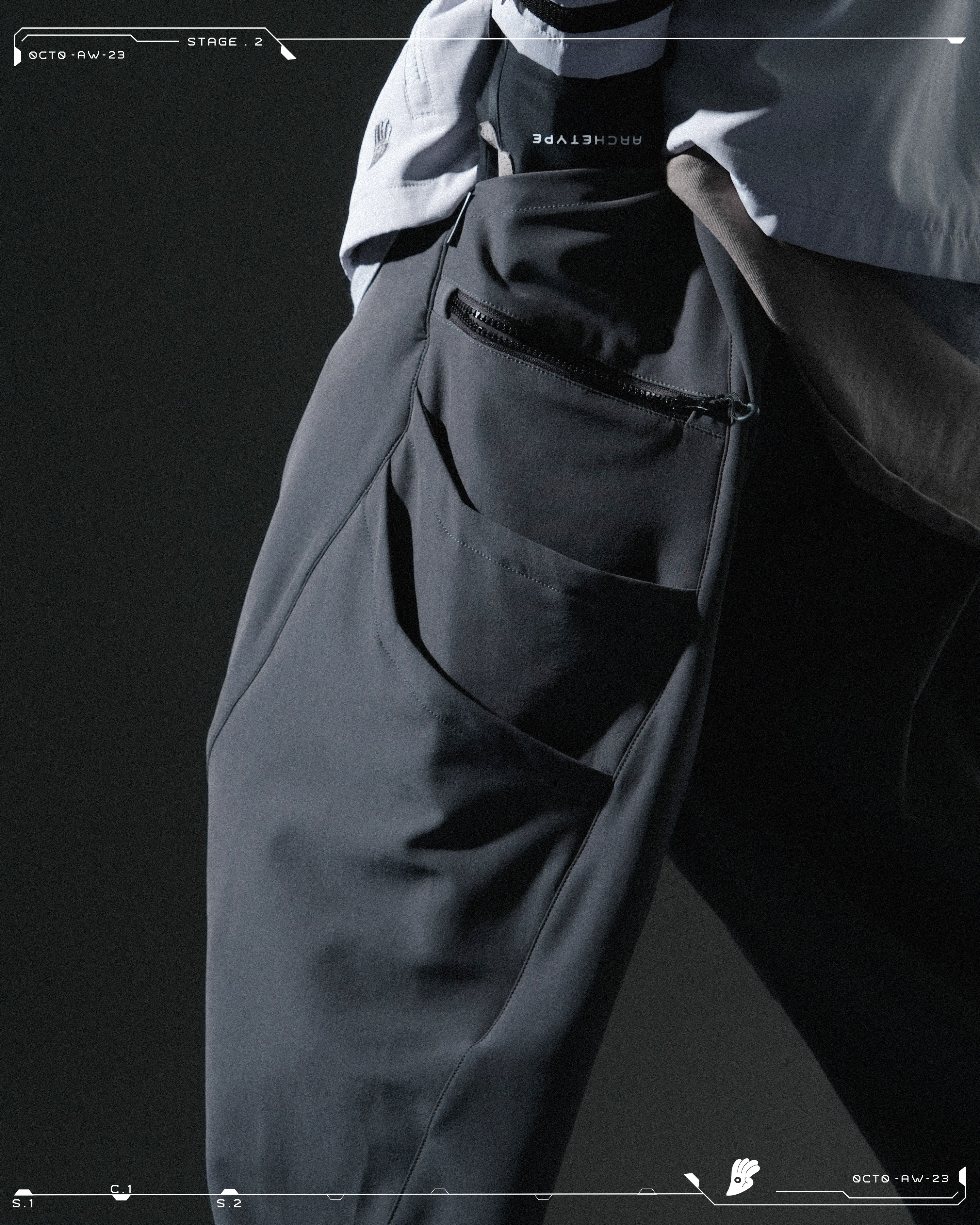 AW23 / 05 —  P23-131  Dexterous Orb Pants  (Dark Grey)