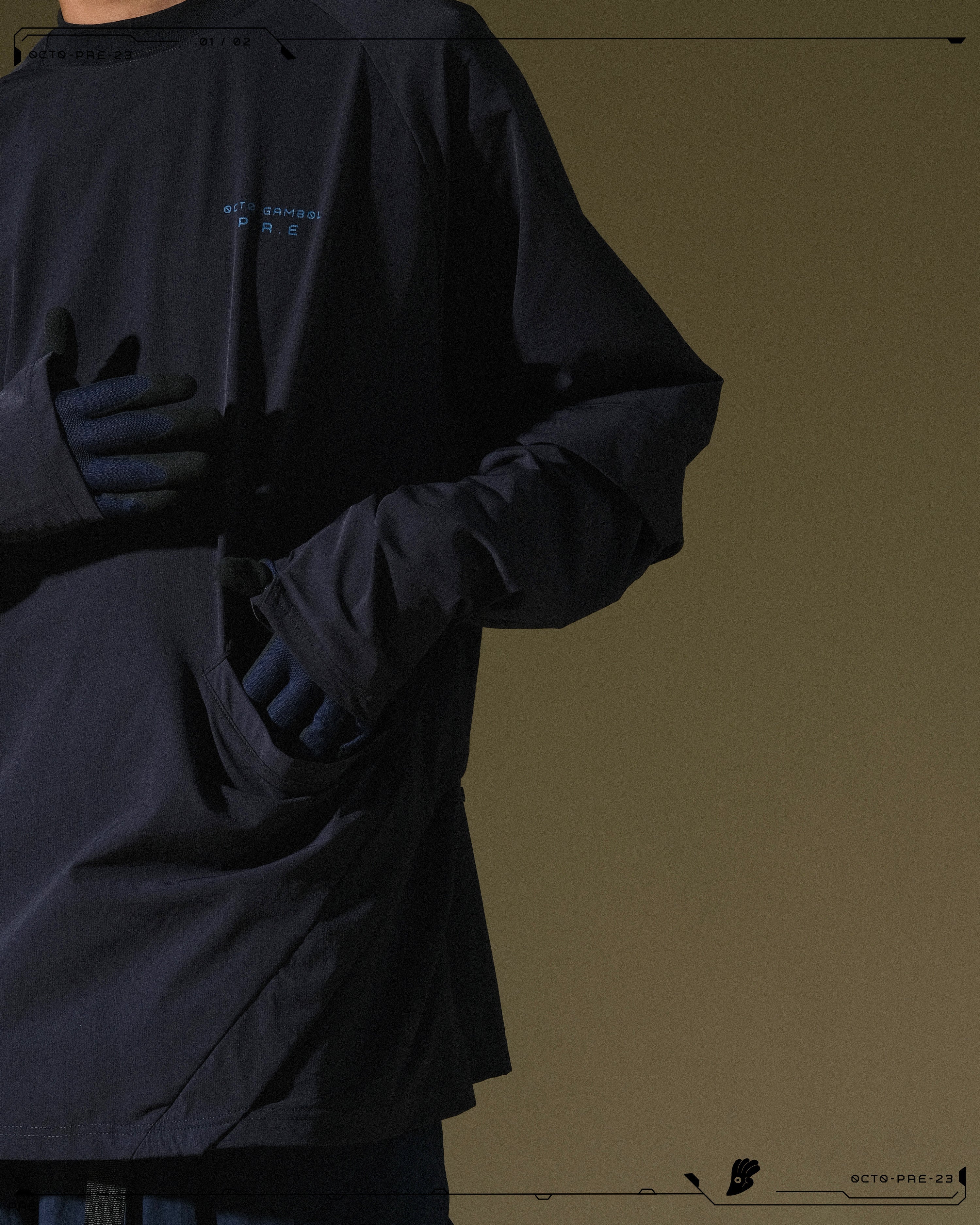 PRE - SEASON  — PT23-011 Detachable Sleeves T-shirt  (Navy)