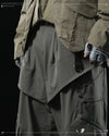 AW23 / 02 —  P23-130 Trapezoidal V-Shape Visor Arc Wide Pants  (Pewter Green)