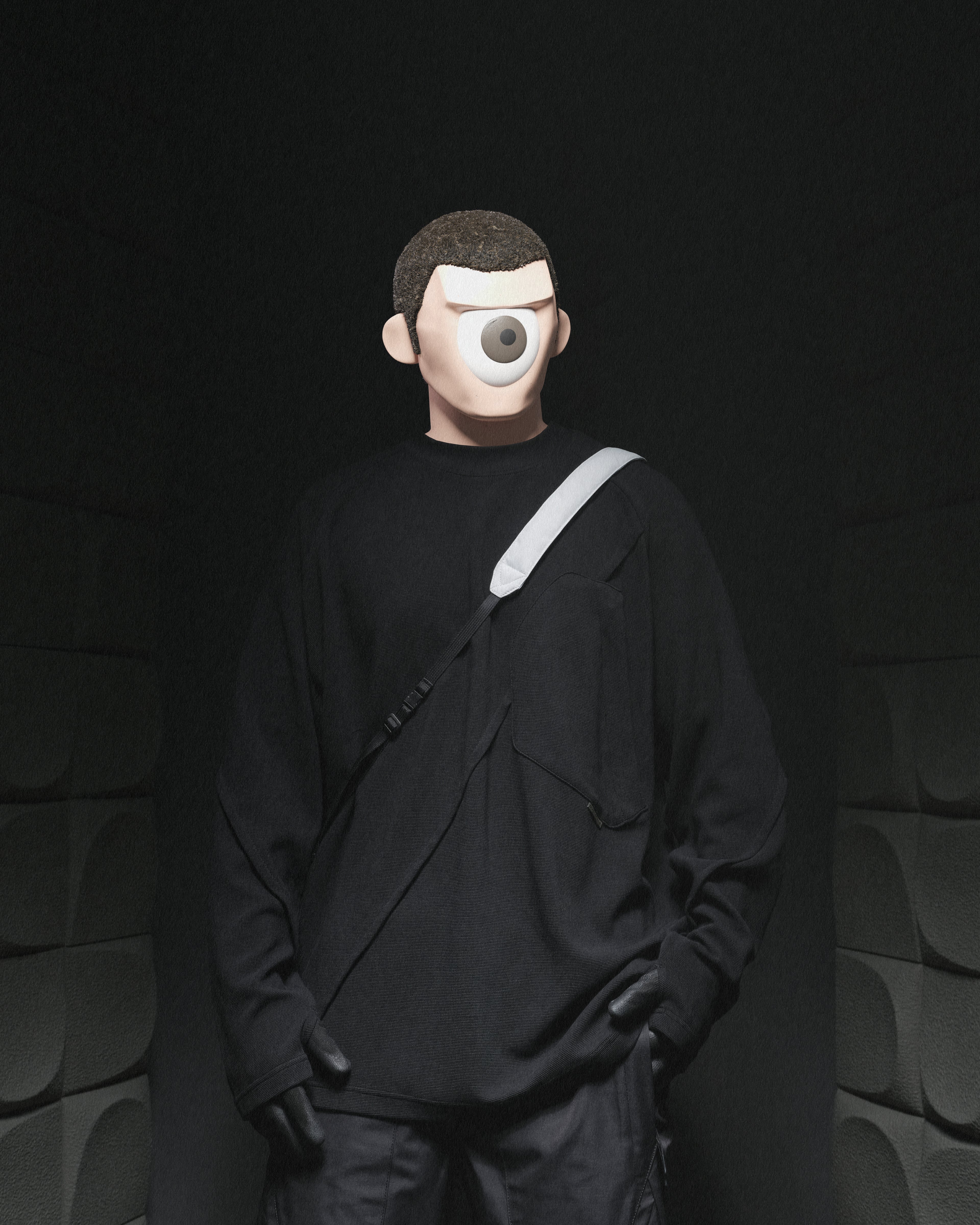 A24-CS-01-T    Futuristic Long Sleeves T-shirt (Black)