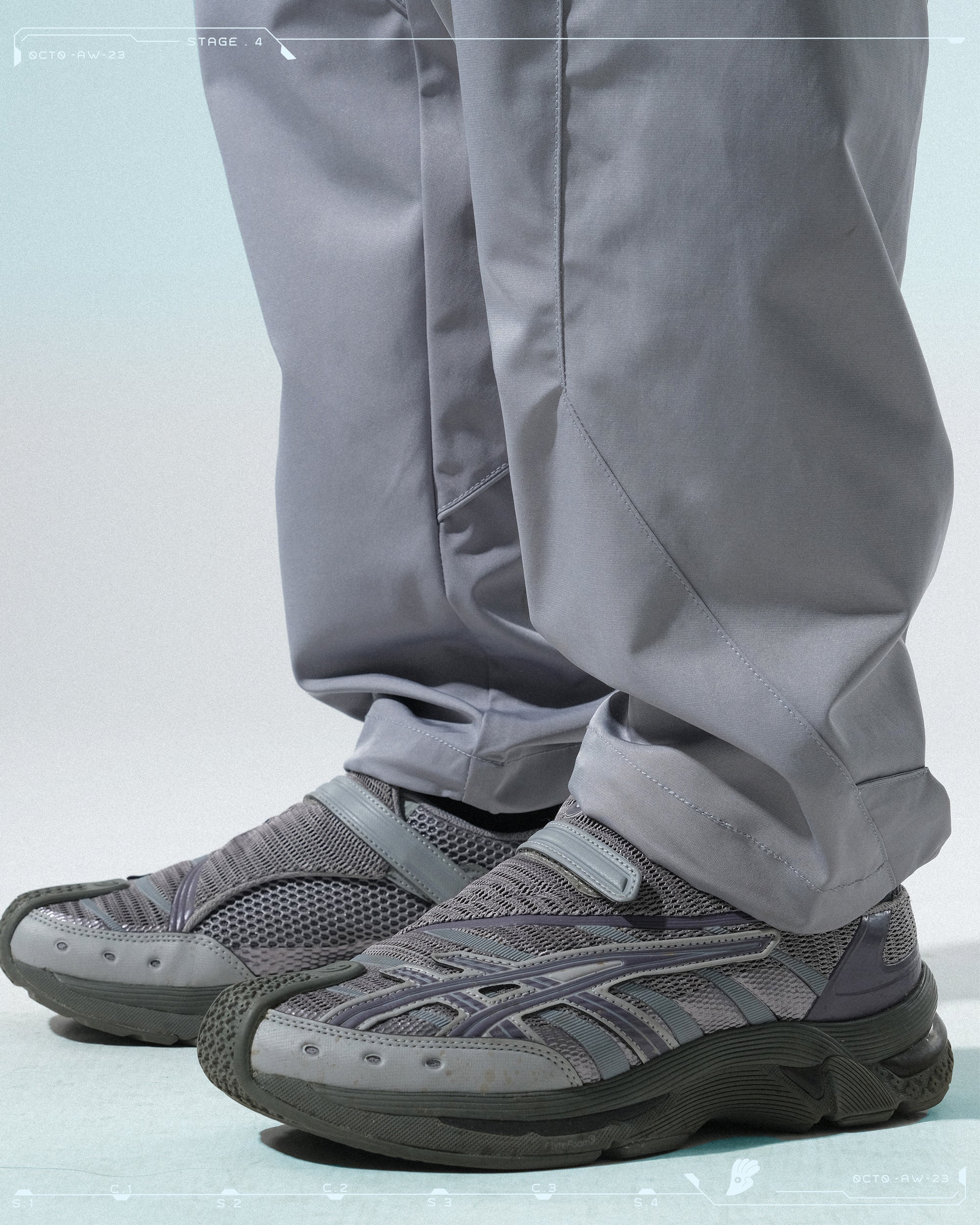 AW23 / 12 —  P23-134 Hollow Pocket Access Orb Pants  (Bright Grey)