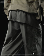 AW23 / 02 —  P23-130 Trapezoidal V-Shape Visor Arc Wide Pants  (Pewter Green)
