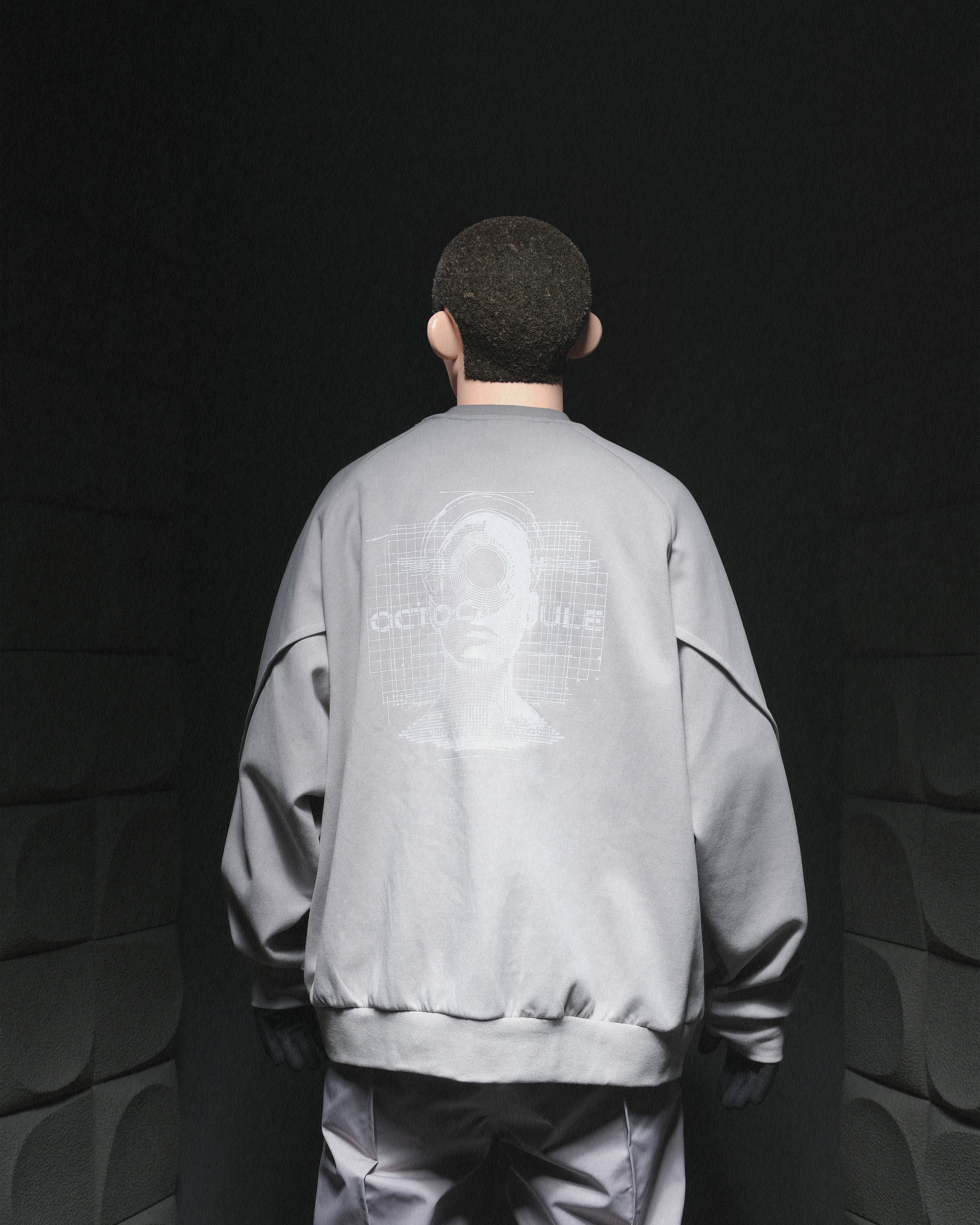 A24-CS-01-H    Futuristic Sweater (Bright Grey)