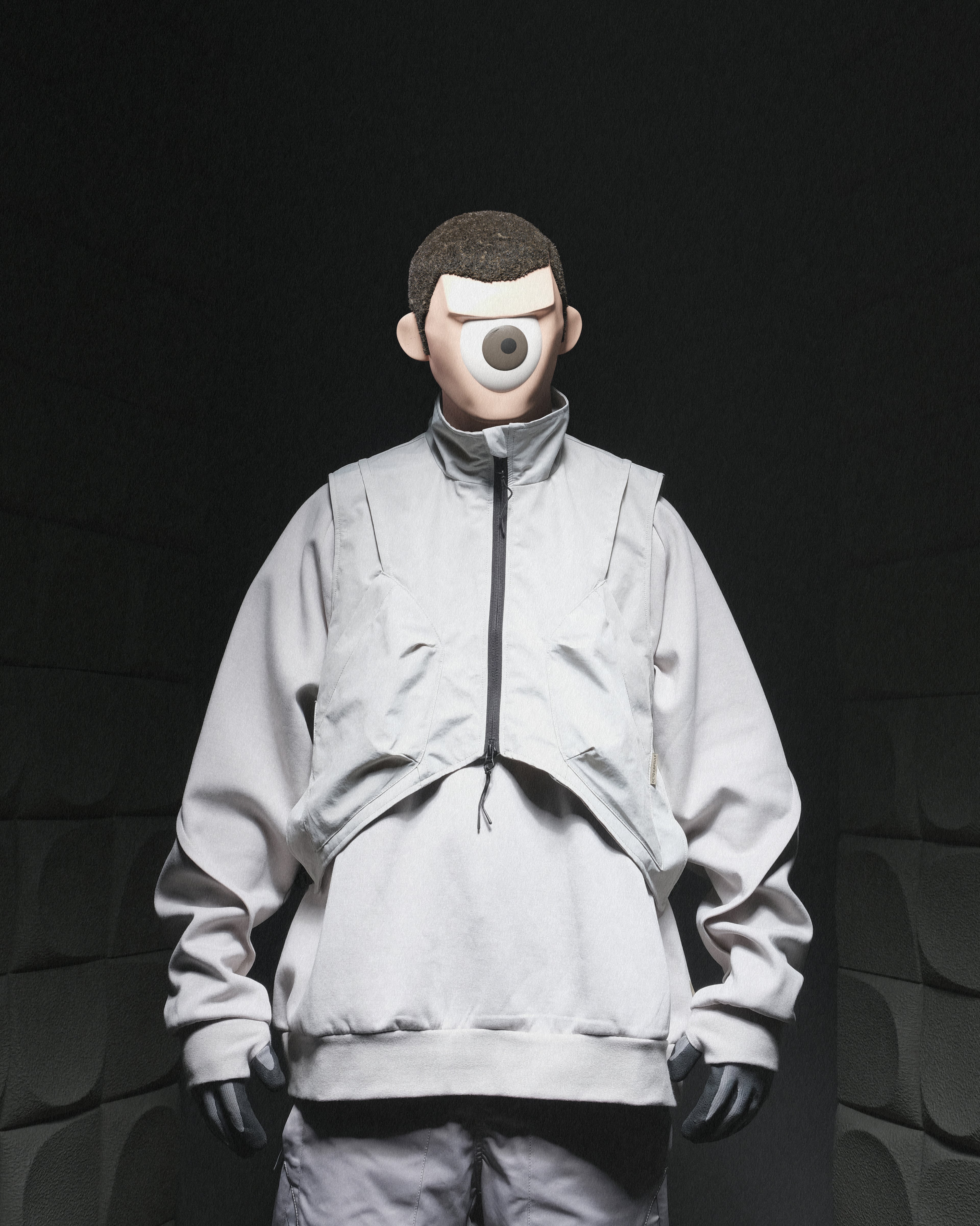 A24-CS-01-O    Futuristic Vest (Bright Grey)