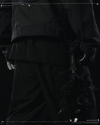 AW23 / 02 —  P23-130 Trapezoidal V-Shape Visor Arc Wide Pants  (Black)