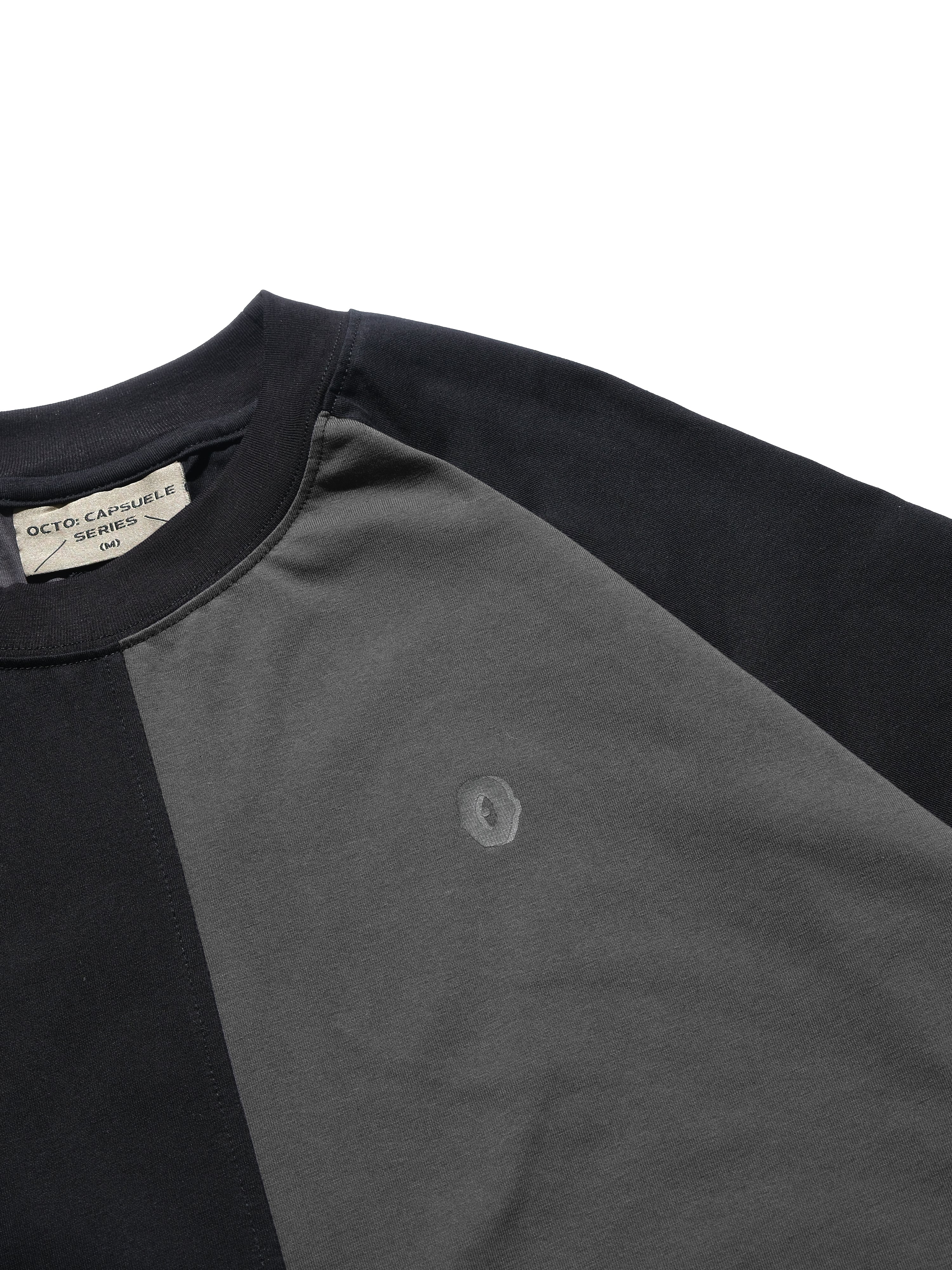 S24  / C-04-T   Dual Stitching Oversized T-shirt  (Black)
