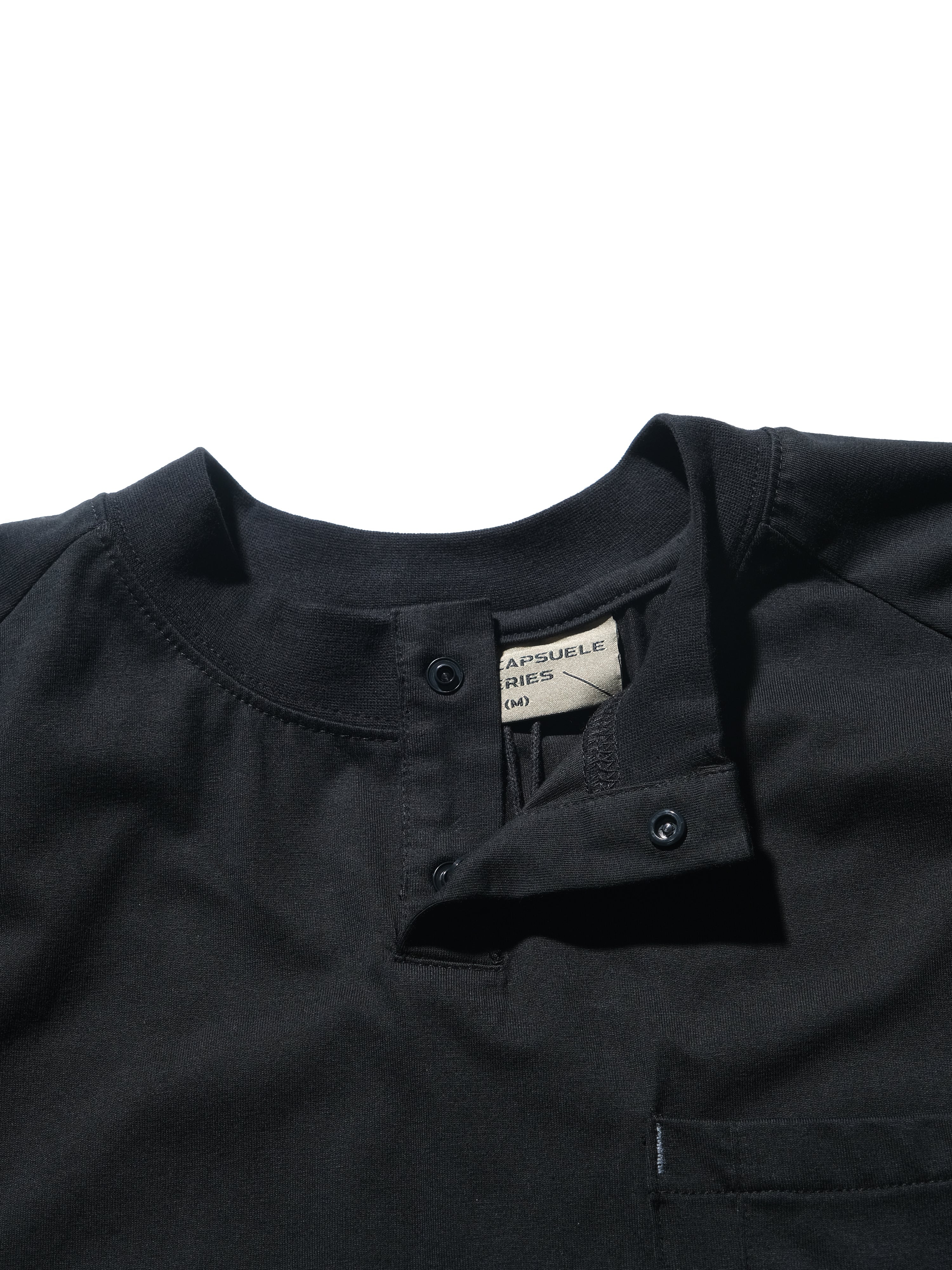 S24  / C-02-T2   ROAM Henry Collar T-shirt  (Black)