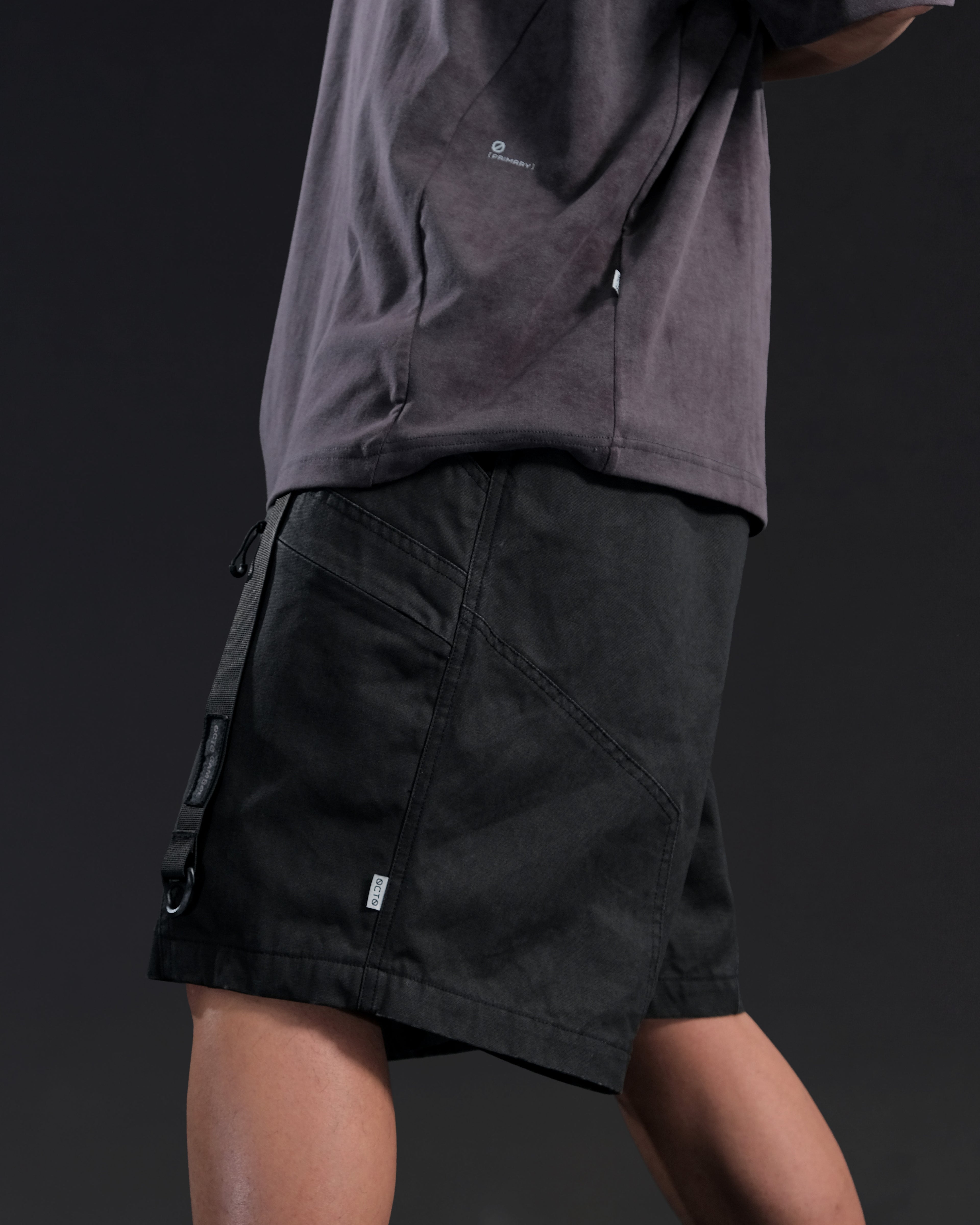 S26-PR-S1/ Light Twill Utility Shorts (Black)