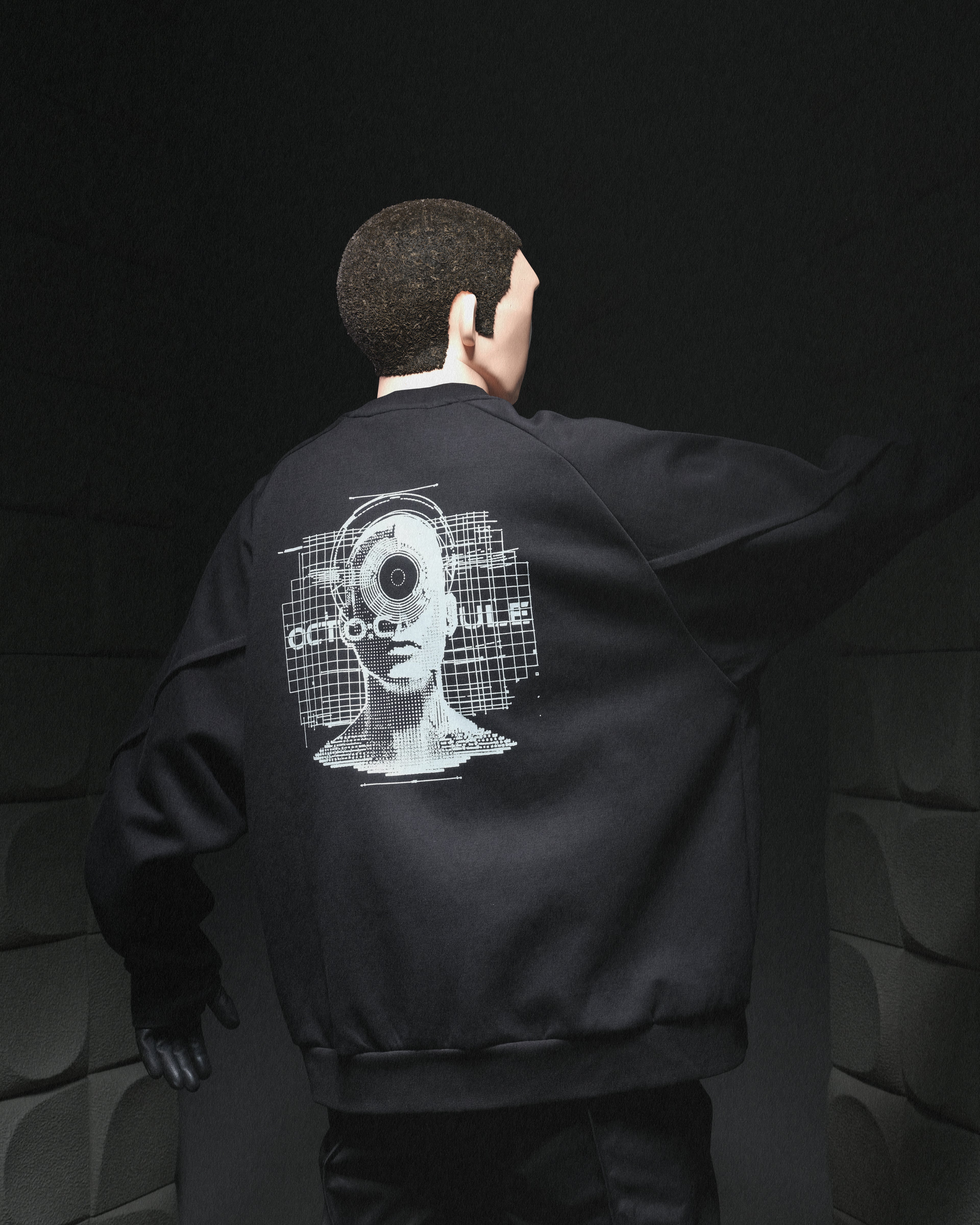 A24-CS-01-H    Futuristic Sweater (Black)