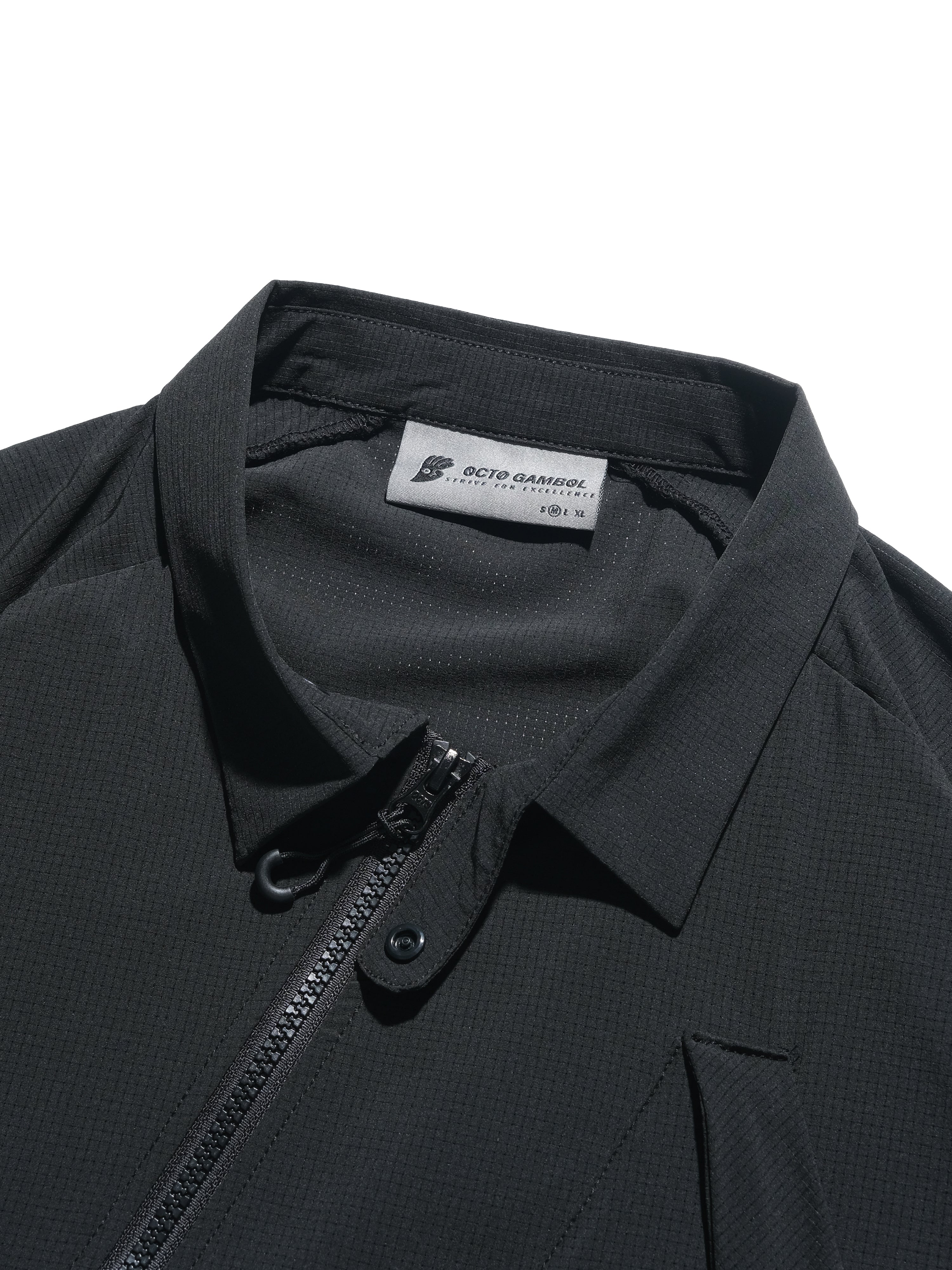 S24  / 14 —  ST-03  Diagonal Sukkiri Shirt  (Black)