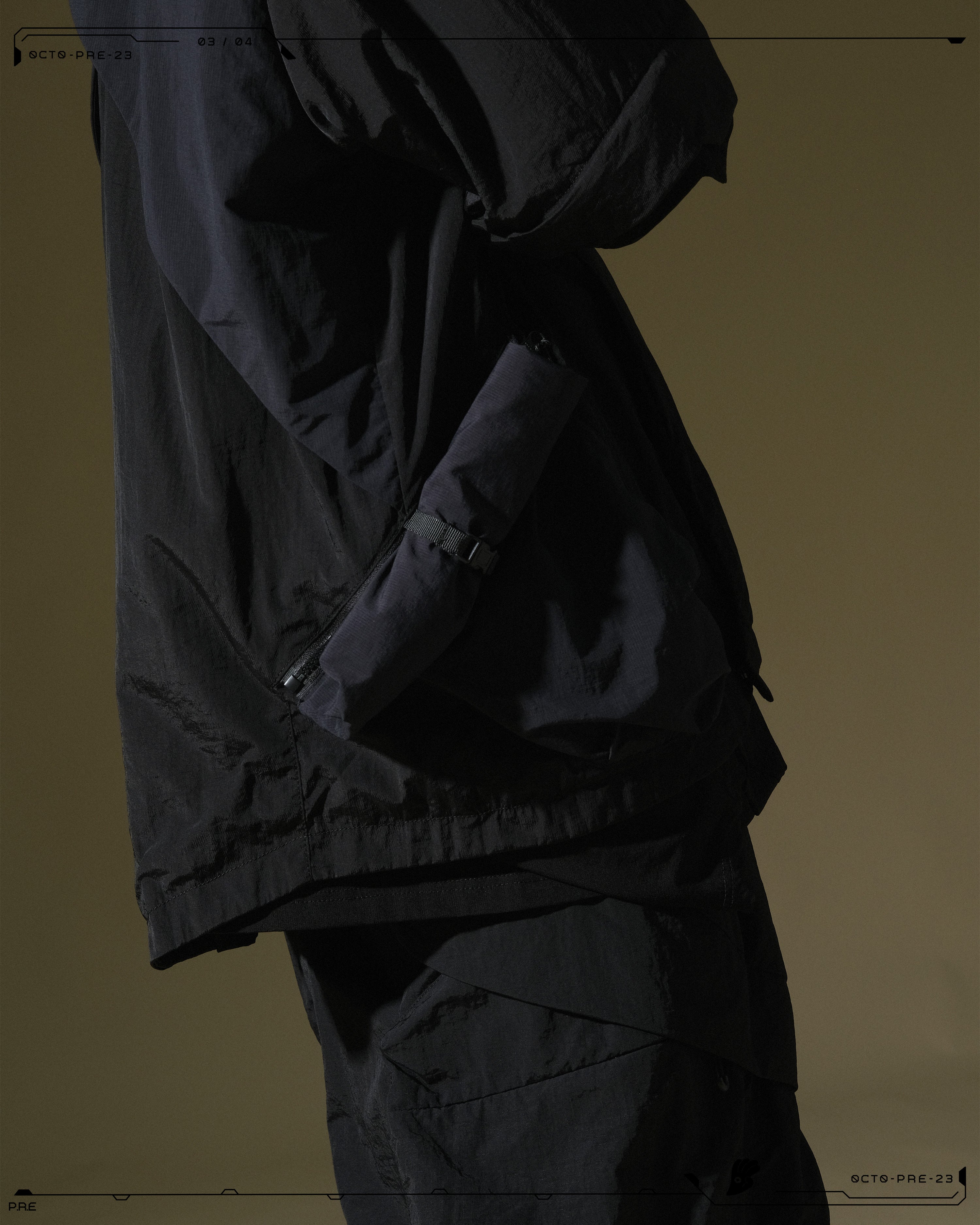 PRE - SEASON  — PT23-012 Detachable Dual Form Shirt (Black)