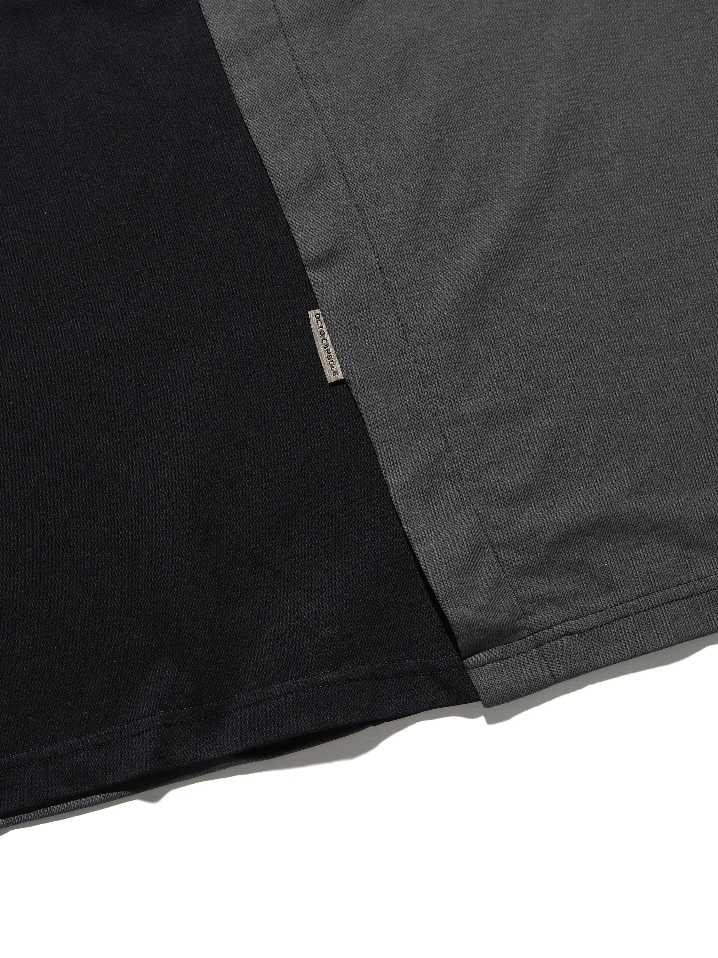 S24  / C-04-T   Dual Stitching Oversized T-shirt  (Black)
