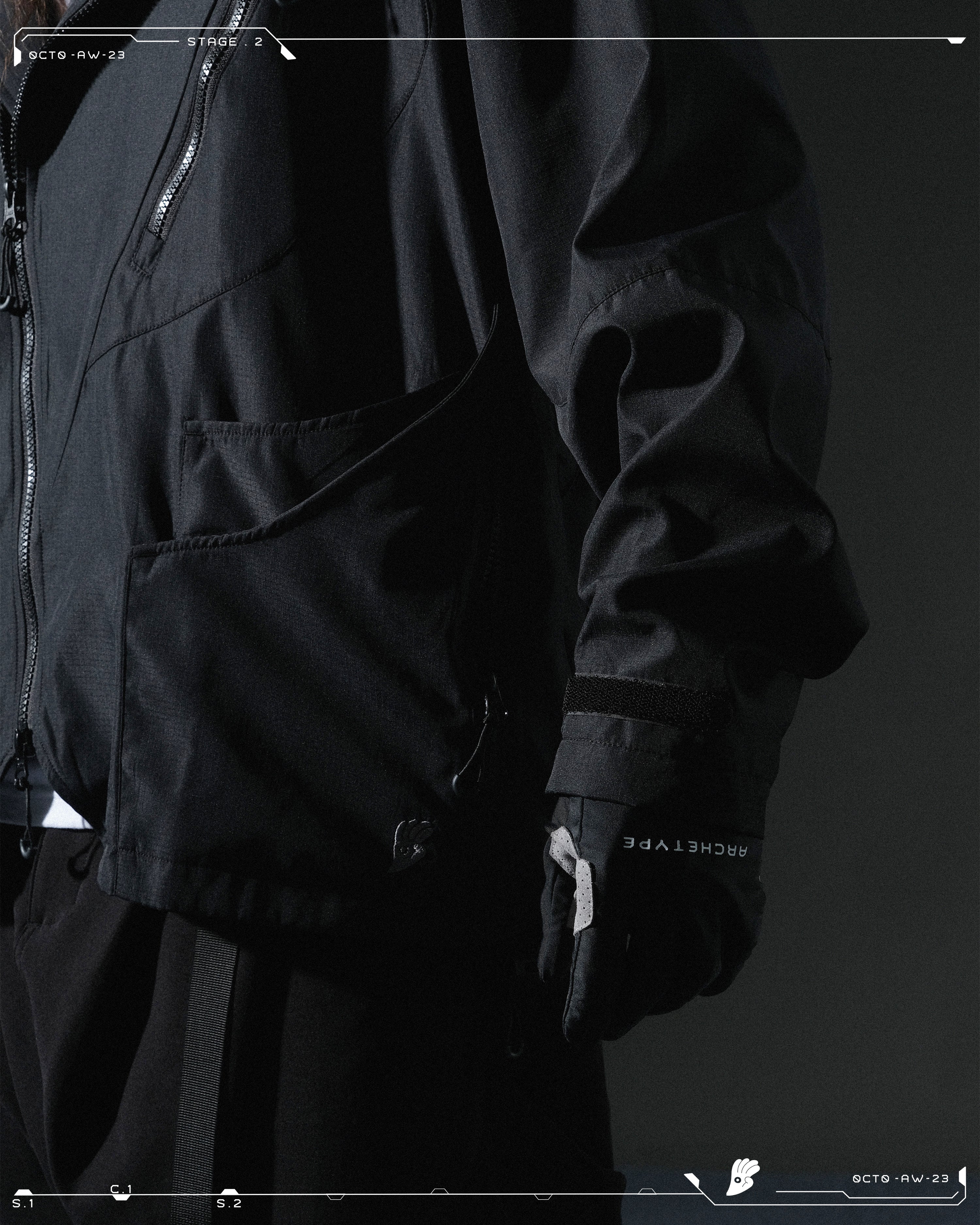AW23 / 04 —J23-026  Oblique deformation Blazer (Black)
