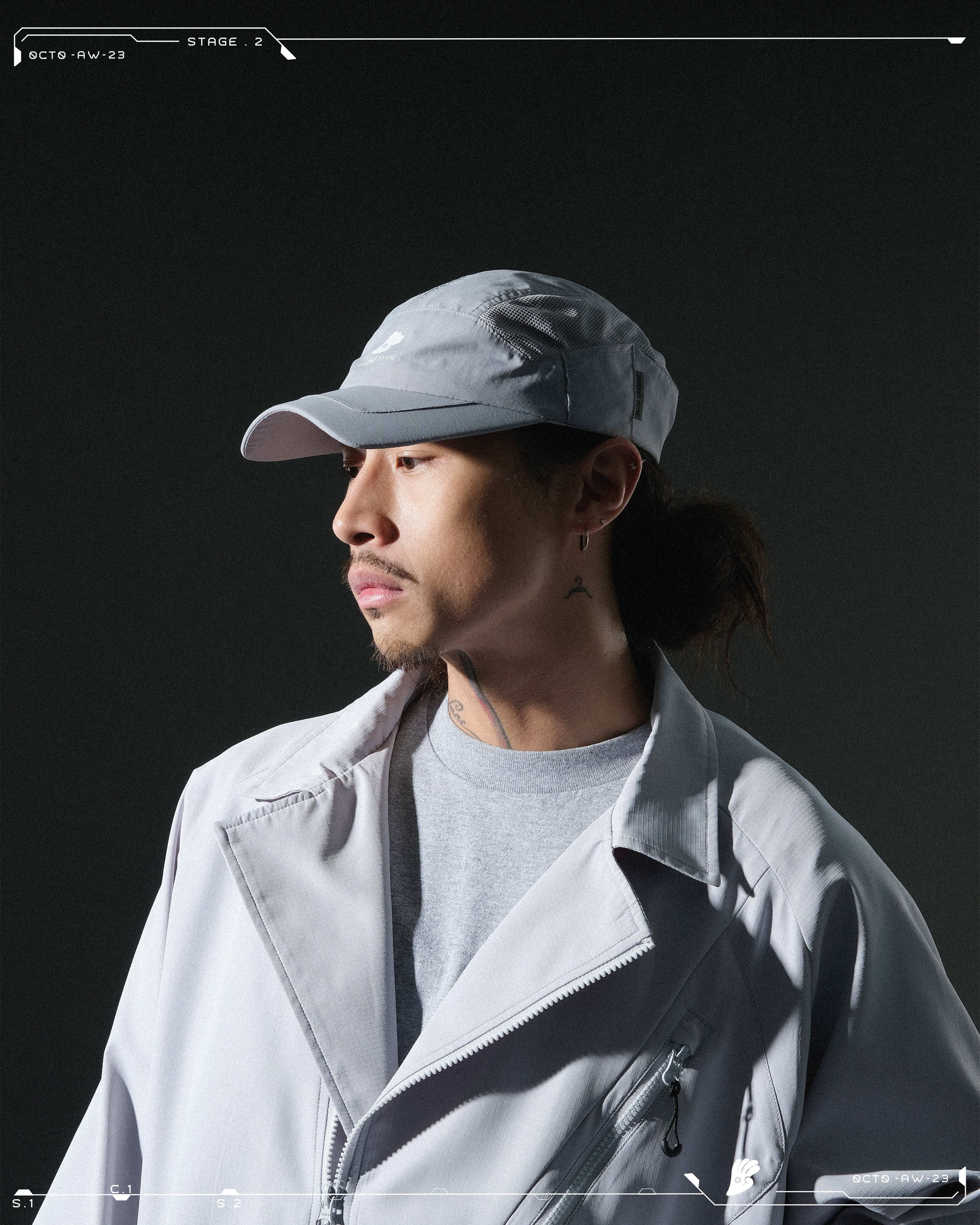 AW23 / 04 —J23-026  Oblique deformation Blazer (Bright Grey)
