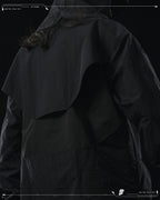 AW23 / 01 — T23-073  Trapezoidal Stereo Visor Shirt (Black)