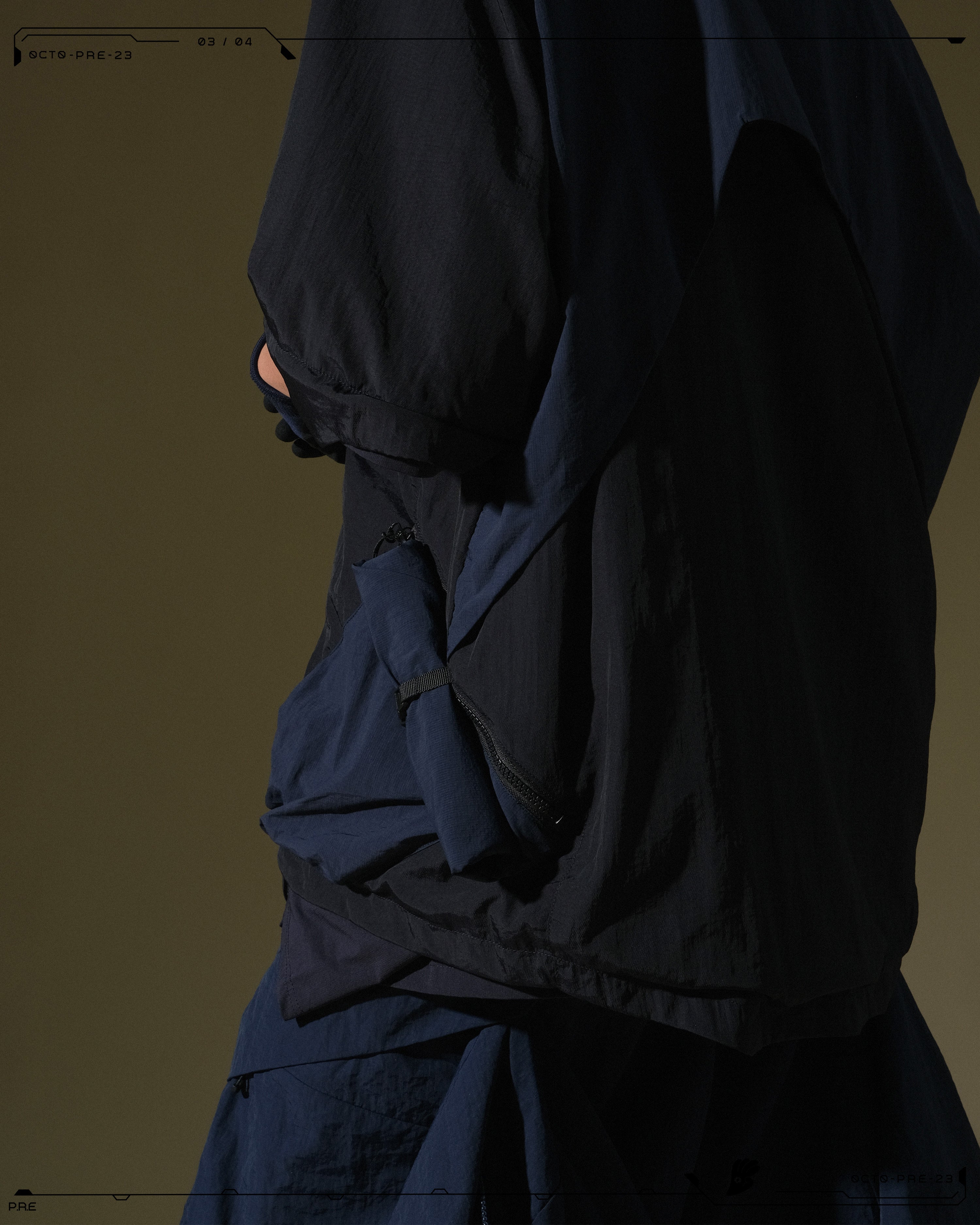 PRE - SEASON  — PT23-012 Detachable Dual Form Shirt (Navy)