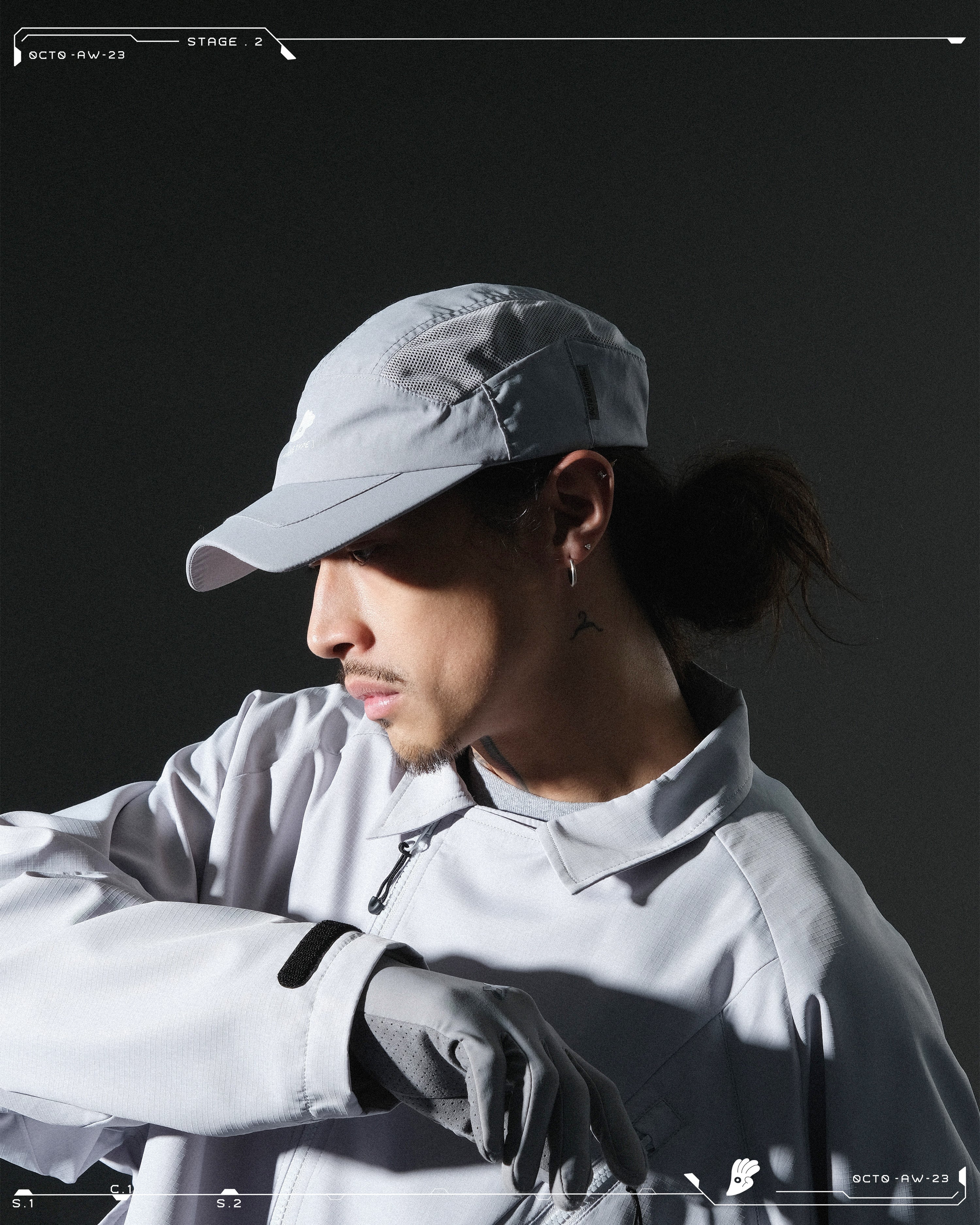AW23 / 04 —J23-026  Oblique deformation Blazer (Bright Grey)
