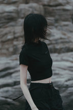 OCTO x SENSE S25-OS-WT1 Zip Cropped Top (Black)