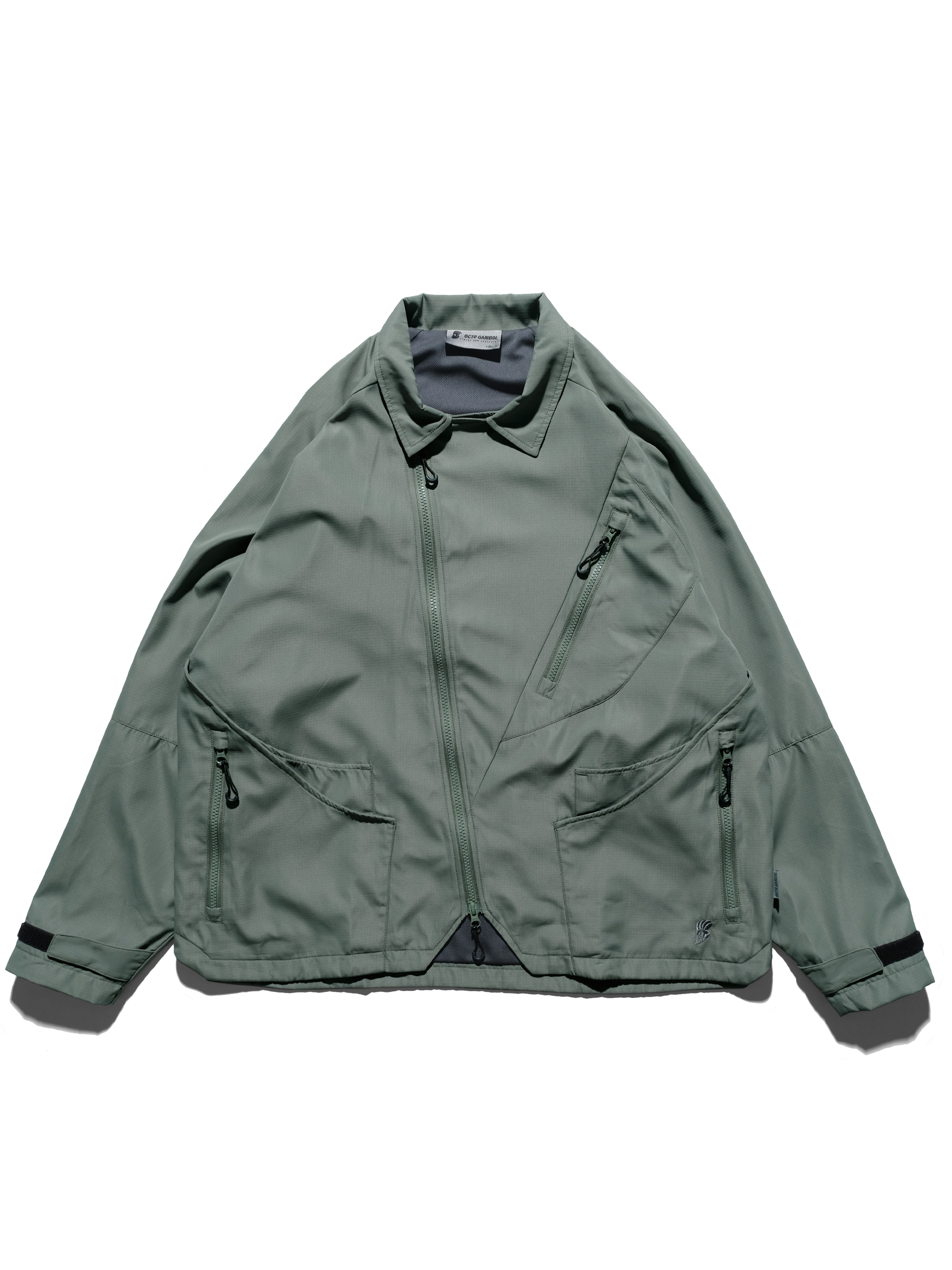 AW23 / 04 —J23-026  Oblique deformation Blazer (Pewter Green)