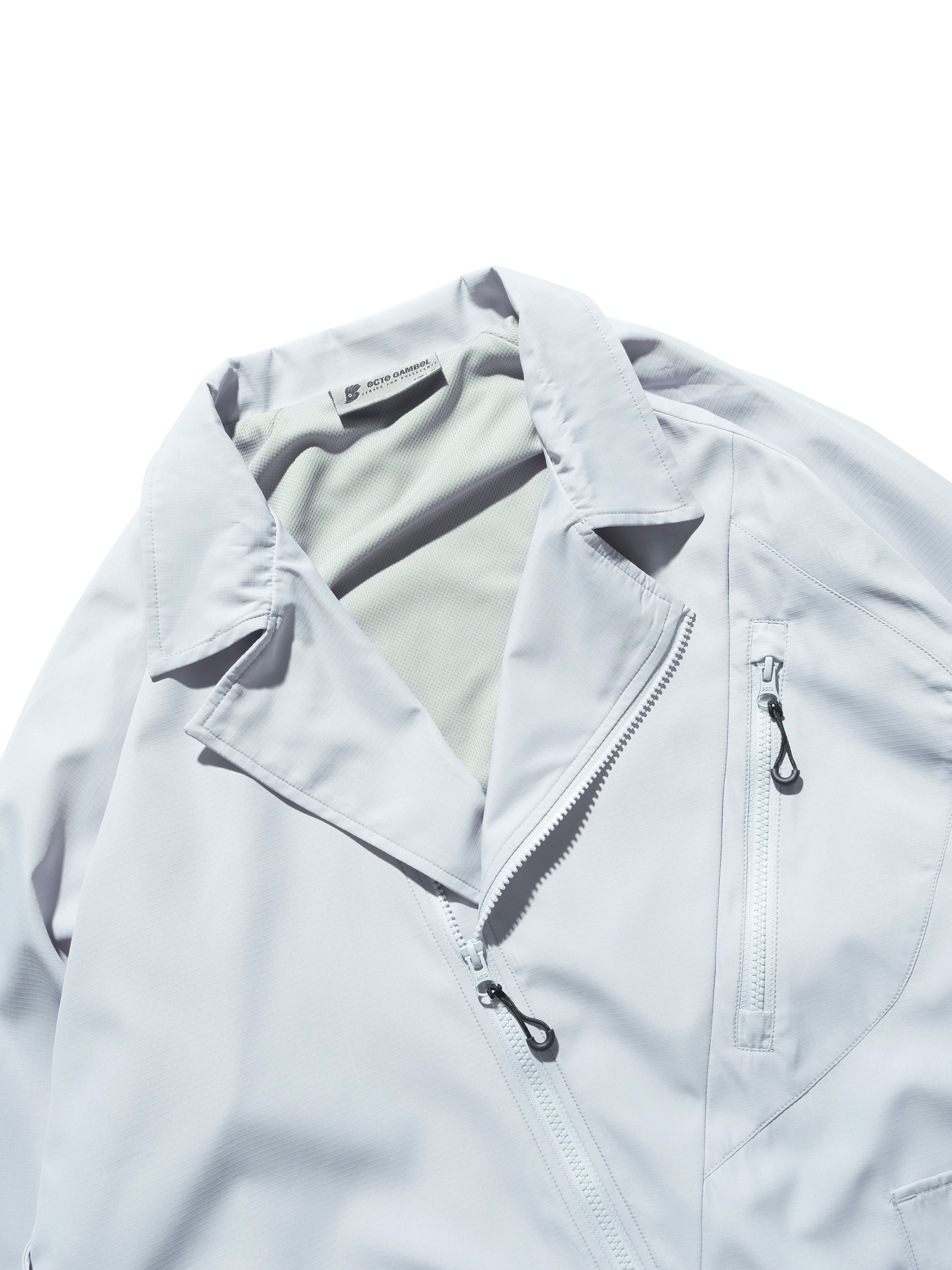AW23 / 04 —J23-026  Oblique deformation Blazer (Bright Grey)