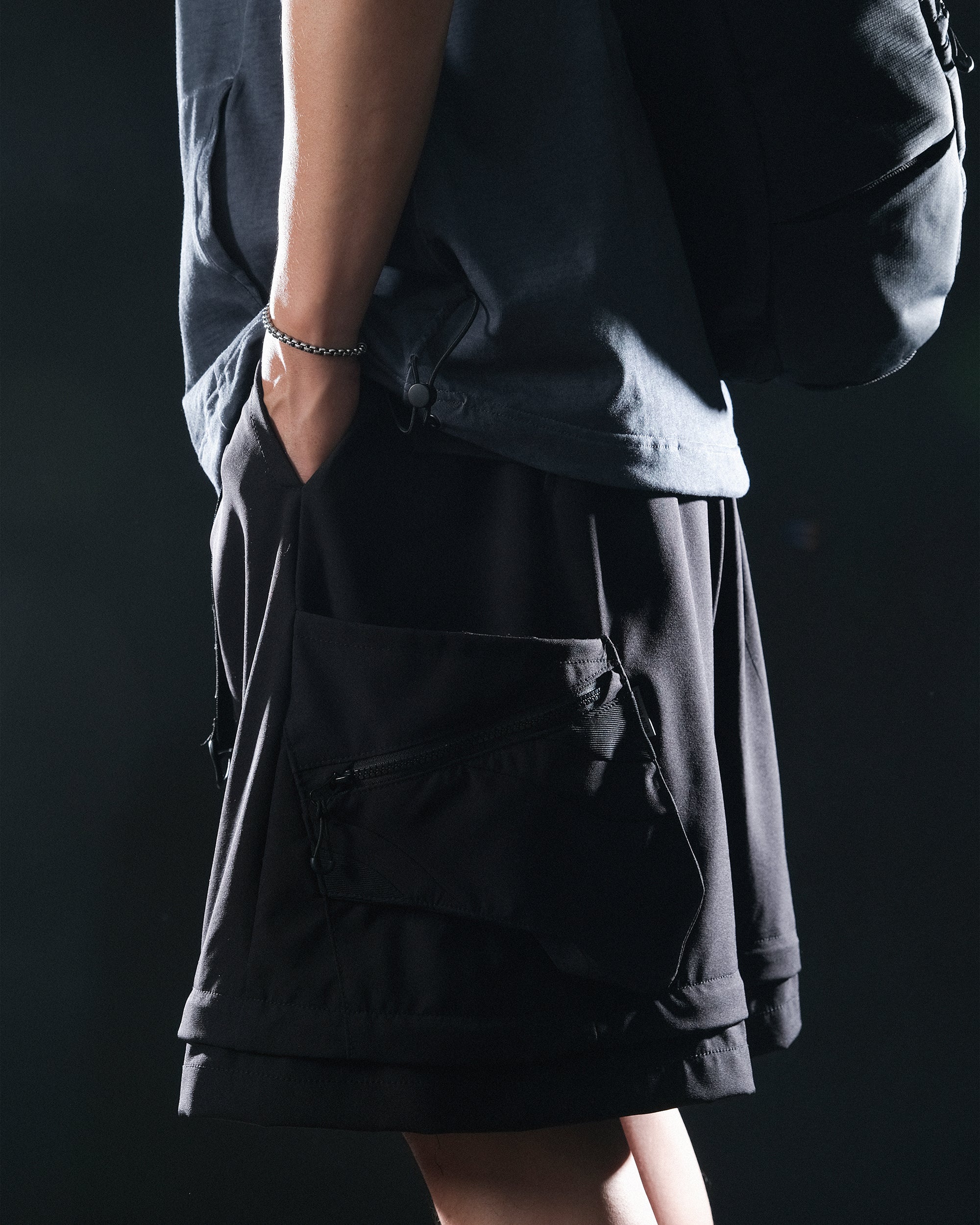 S25-OL-P Octo x Lonely.crocodile Dual Scale Detachable Pants (Black)