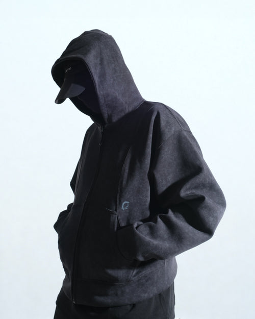 A25-OI-H OCTO X IONISM Strata Zip-up (Black)