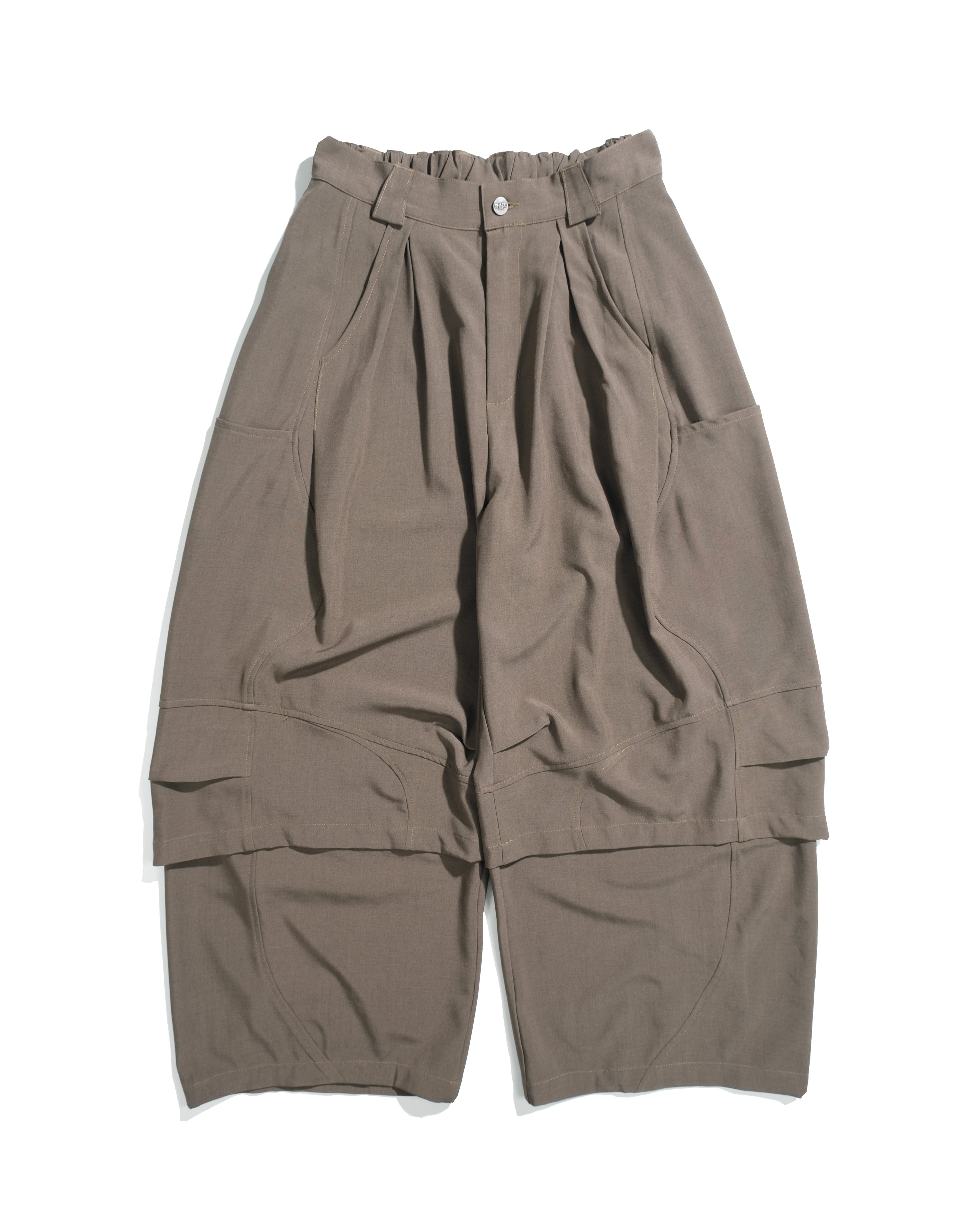 S26-SD1-P / Layered Wide Pants (Brown)