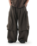 S26-SD1-P / Layered Wide Pants (Brown)