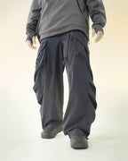 A24-P-02 Trapezoid Magnetic Arc Wide Pants (Anchor Navy)