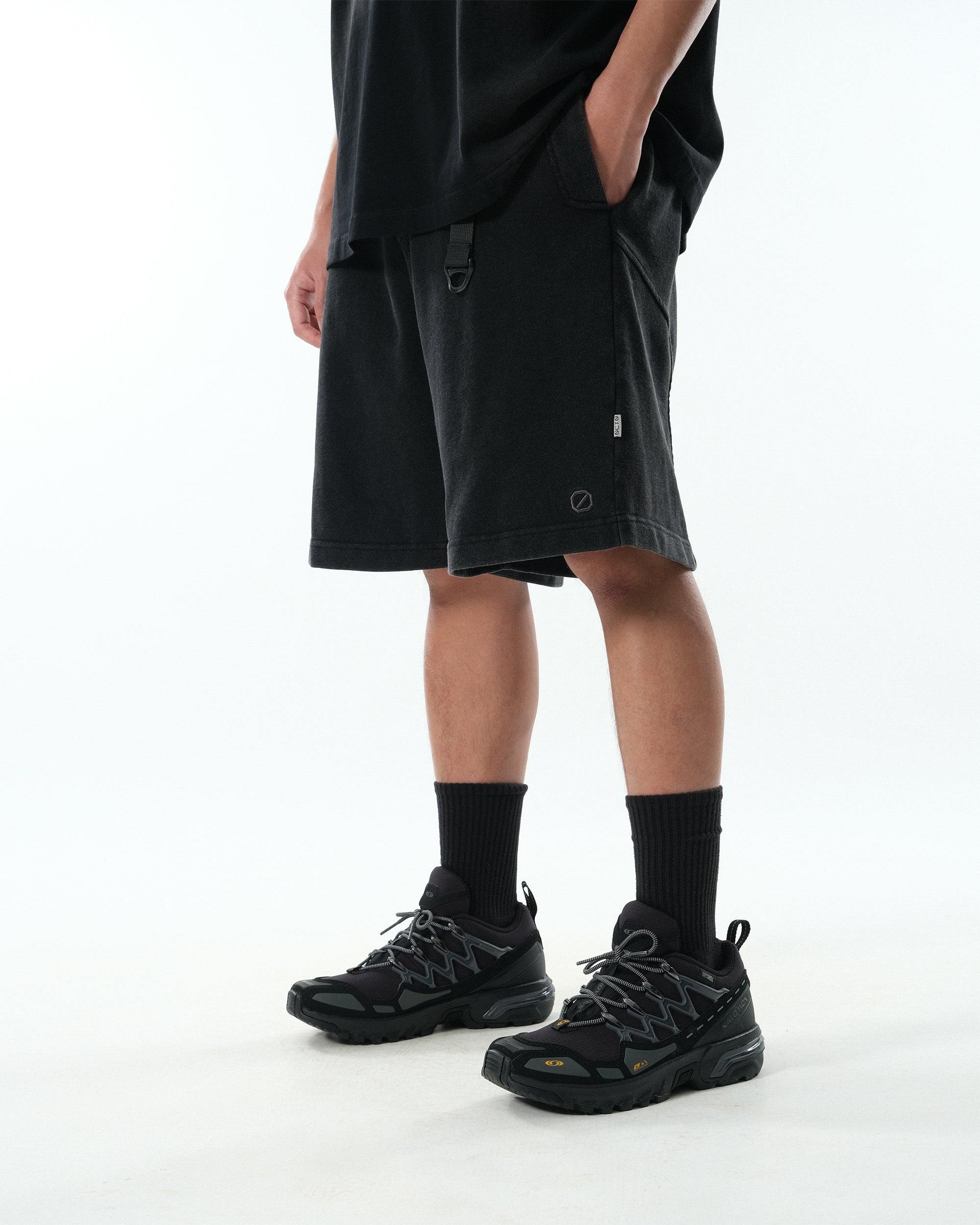 PR/ S25-PRS-01 Washed Shorts (Black)